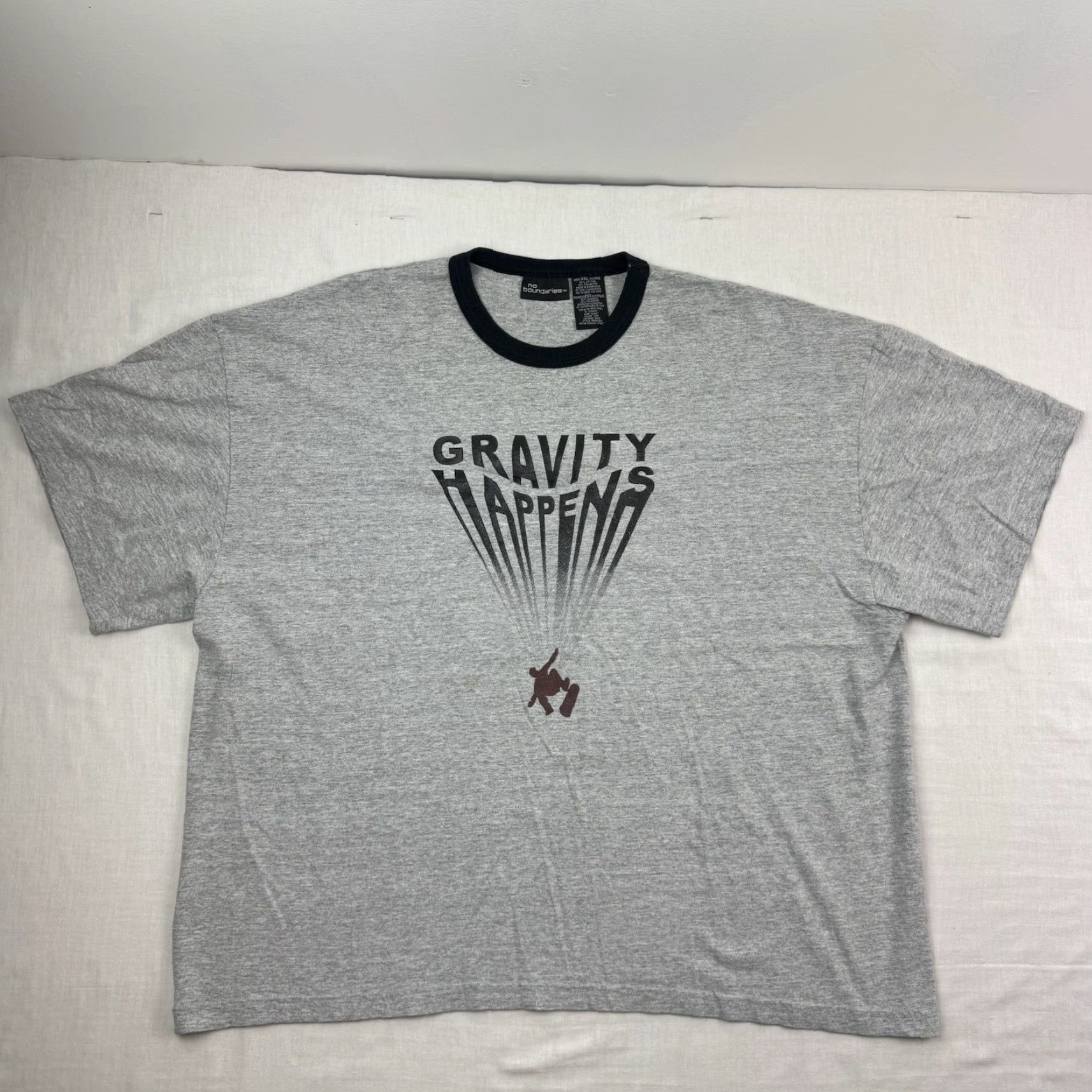 Vintage Vintage No Boundaries Ringer T Shirt Adult 2XL Snowboarding Gravity Happens Y2K Size US XXL / EU 58 / 5 - 2 Thumbnail