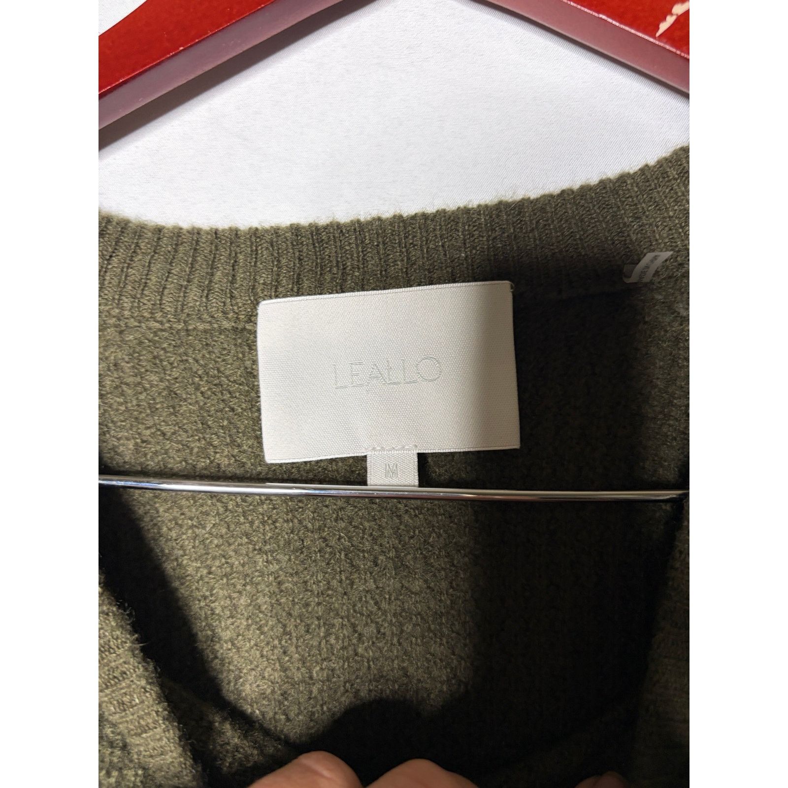 Other Leallo olive green khaki crewneck 100% cashmere sweater sz M Size M / US 6-8 / IT 42-44 - 2 Thumbnail