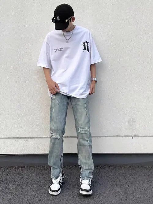 VIBE High Street Vintage Washed Ripped Micro Flare Jeans Size US 34 / EU 50 - 5 Thumbnail