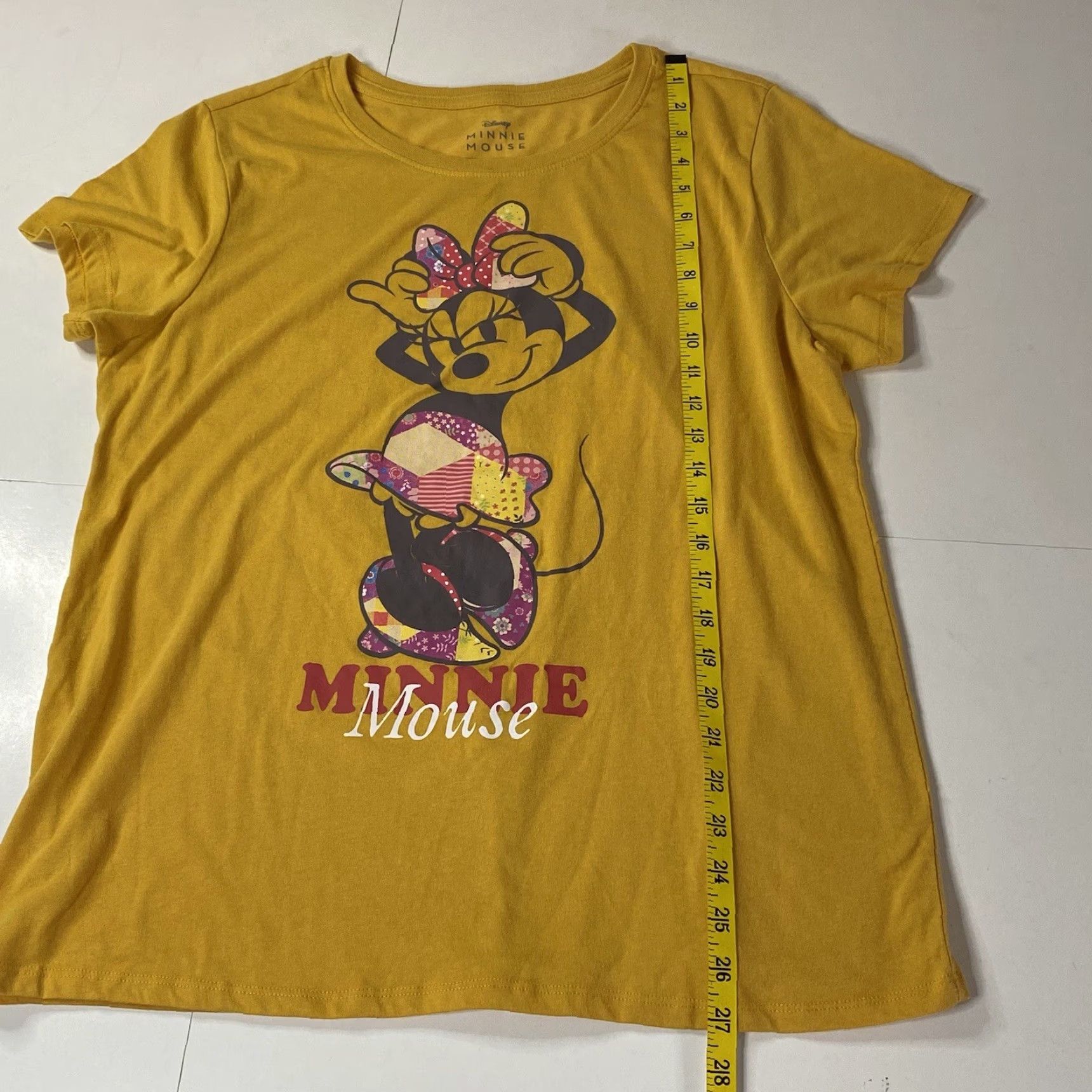 Disney VINTAGE Disney T Shirt Women’s L Minnie Mouse Graphic Yellow Round Neck Top Tee Size L / US 10 / IT 46 - 6 Thumbnail