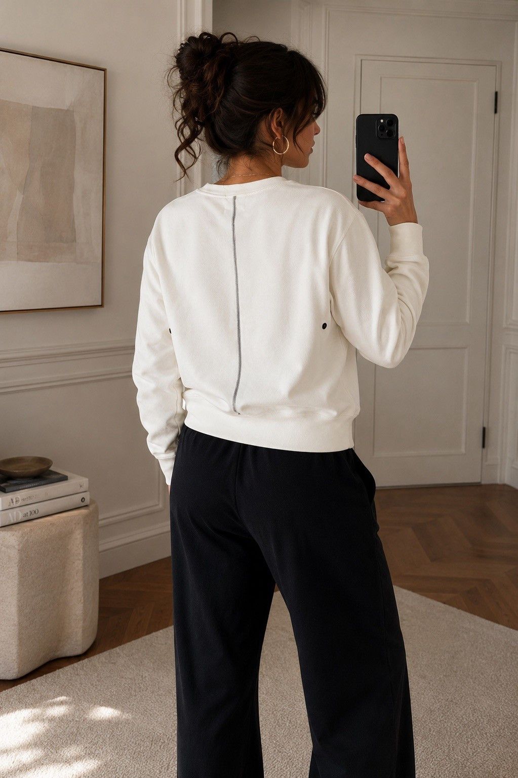Rag & Bone Rag & Bone Sweatshirt Womens M White Fleece Lined Crewneck Size M / US 6-8 / IT 42-44 - 4 Thumbnail
