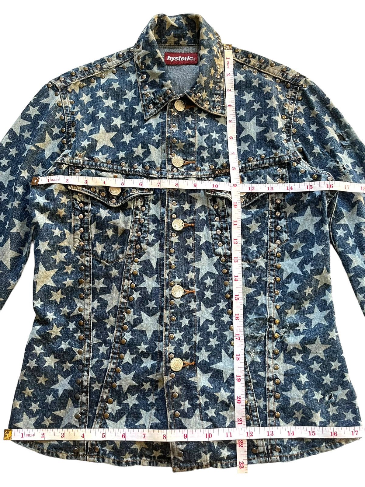 Hysteric Glamour × Japanese Brand × Seditionaries Vintage Hysteric Allover Print Stars Studded Denim Shirts Size S / US 4 / IT 40 - 14 Thumbnail