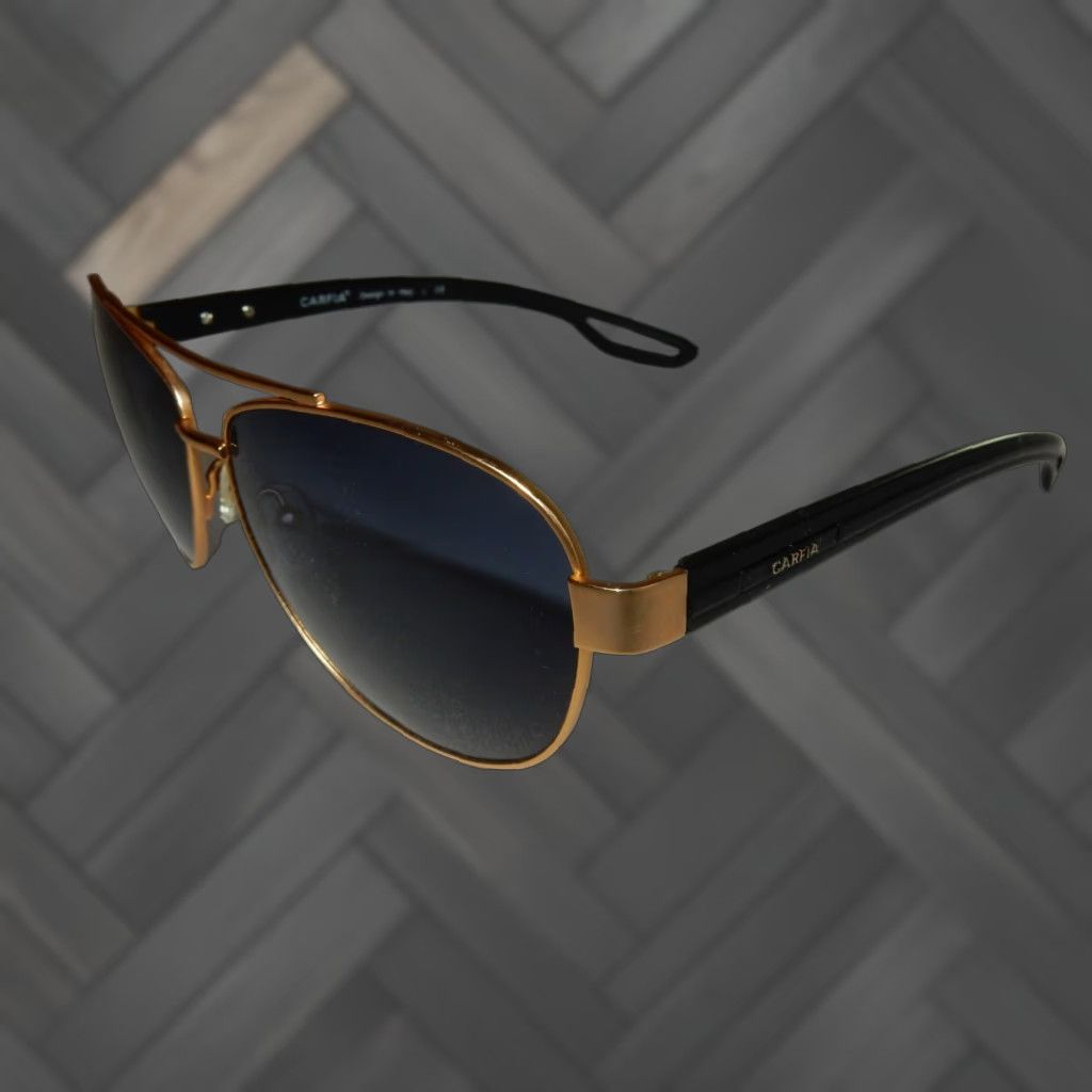 Vintage CARFIA Aviator Sunglasses Black Unisex Adult 61[]13 135 CA3210 C08 Size ONE SIZE - 1 Thumbnail