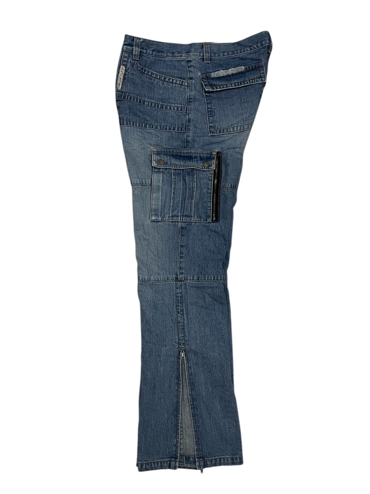 Issey Miyake RARE Tsumori Chisato Tactical Cargo Flared Patchwork Jeans Size US 35 - 3 Thumbnail