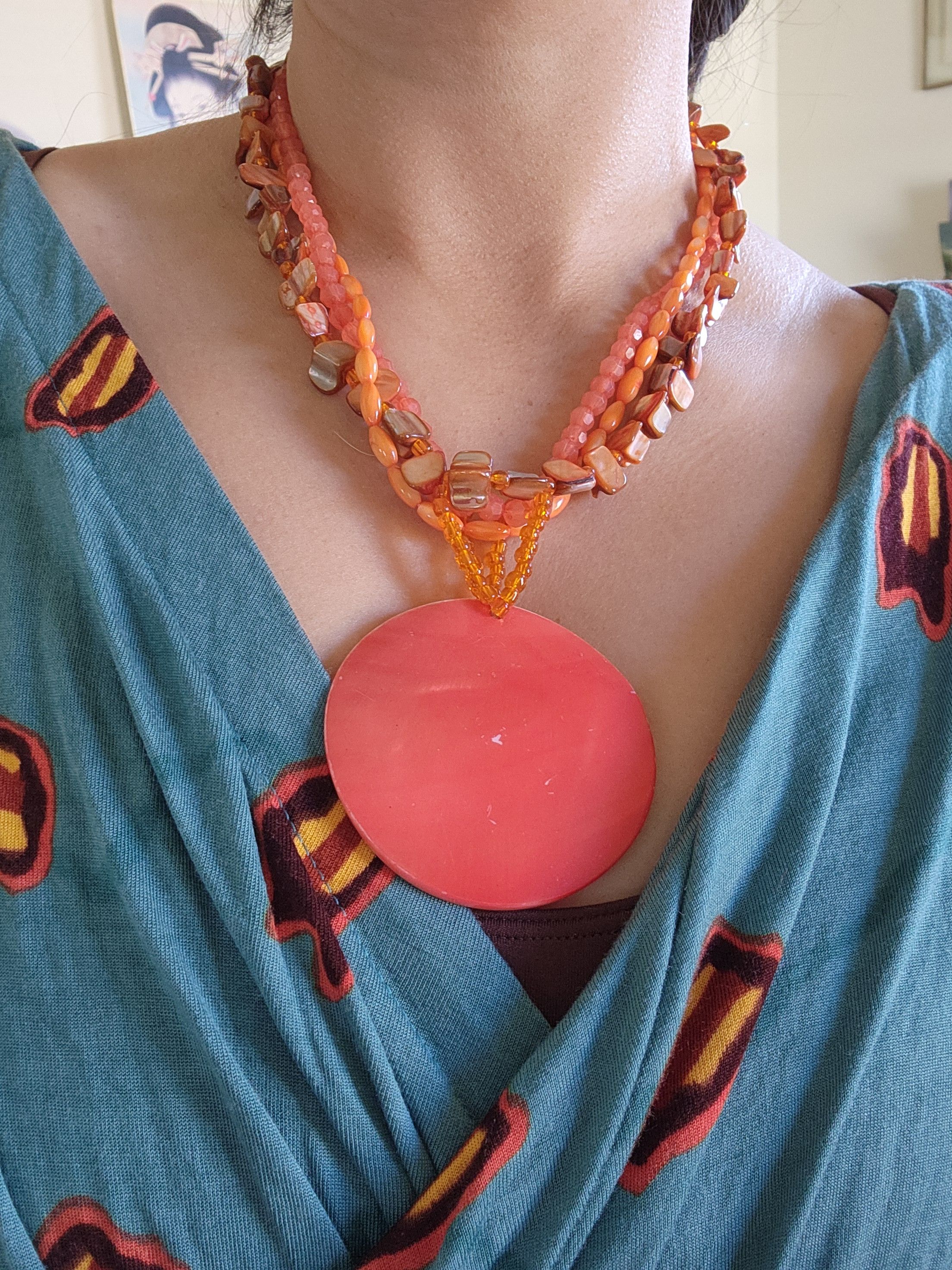 Other coral beach y2k 3 strand large circle pendant sun tropical Size ONE SIZE - 1 Thumbnail