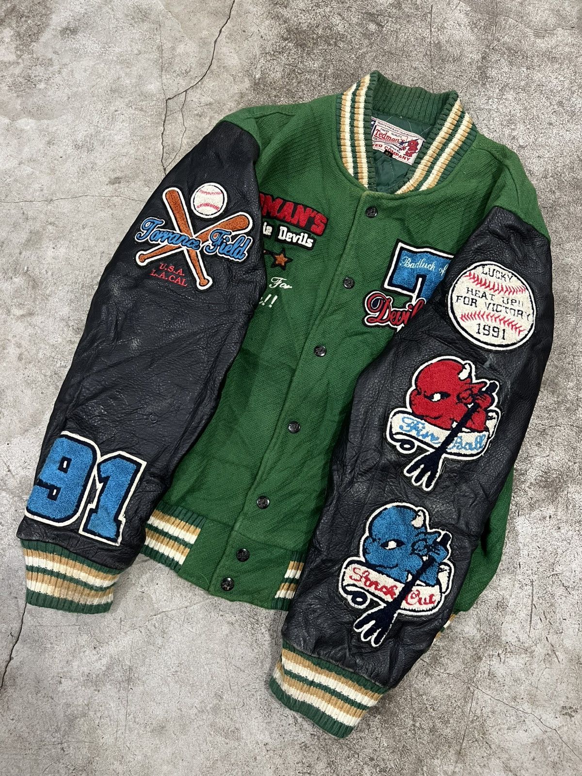 Vintage Rare‼️ "Tedman’s" Ted Company Multi Patch Logo Varsity Jacket Size US XS / EU 42 / 0 - 2 Thumbnail