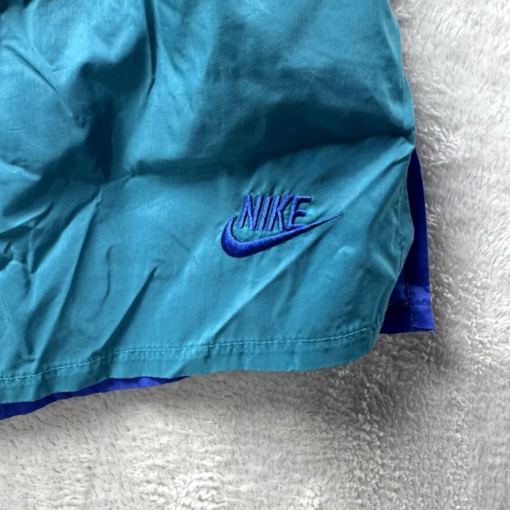 Nike VINTAGE 90s Nike Shorts Mens XL Blue Teal Nylon Color Block ...