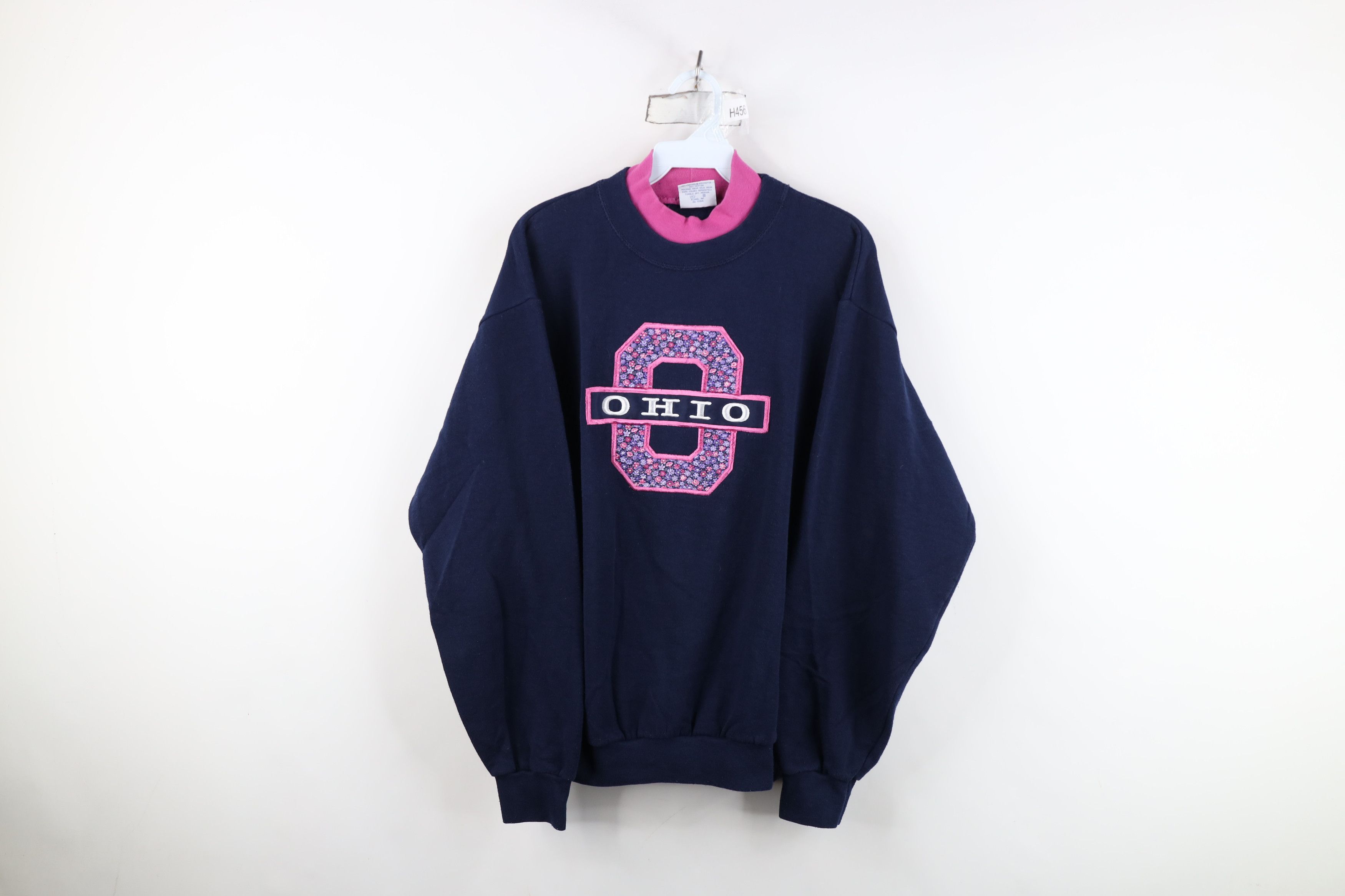 Vintage Vintage 90s Spell Out Flower Ohio Layered Sweatshirt USA Size M / US 6-8 / IT 42-44 - 1 Thumbnail
