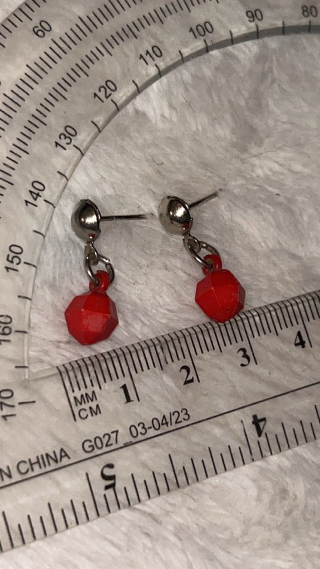 The Unbranded Brand Women's Unbranded Red Silver Drop Earrings One Size Size ONE SIZE - 3 Thumbnail