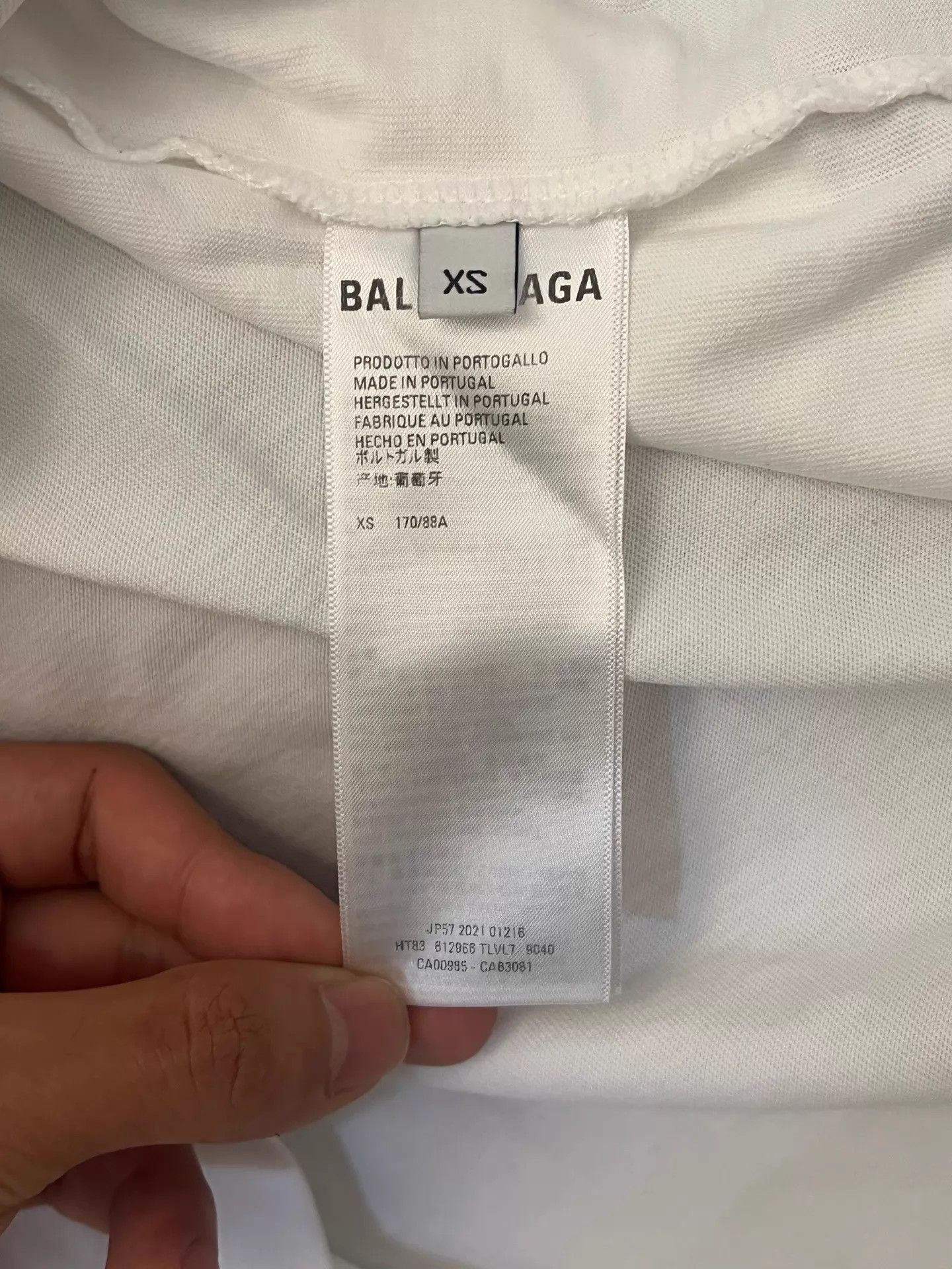 Balenciaga Balenciaga Mens White Logo Loose Short Sleeve Tee XS Size US XS / EU 42 / 0 - 4 Thumbnail