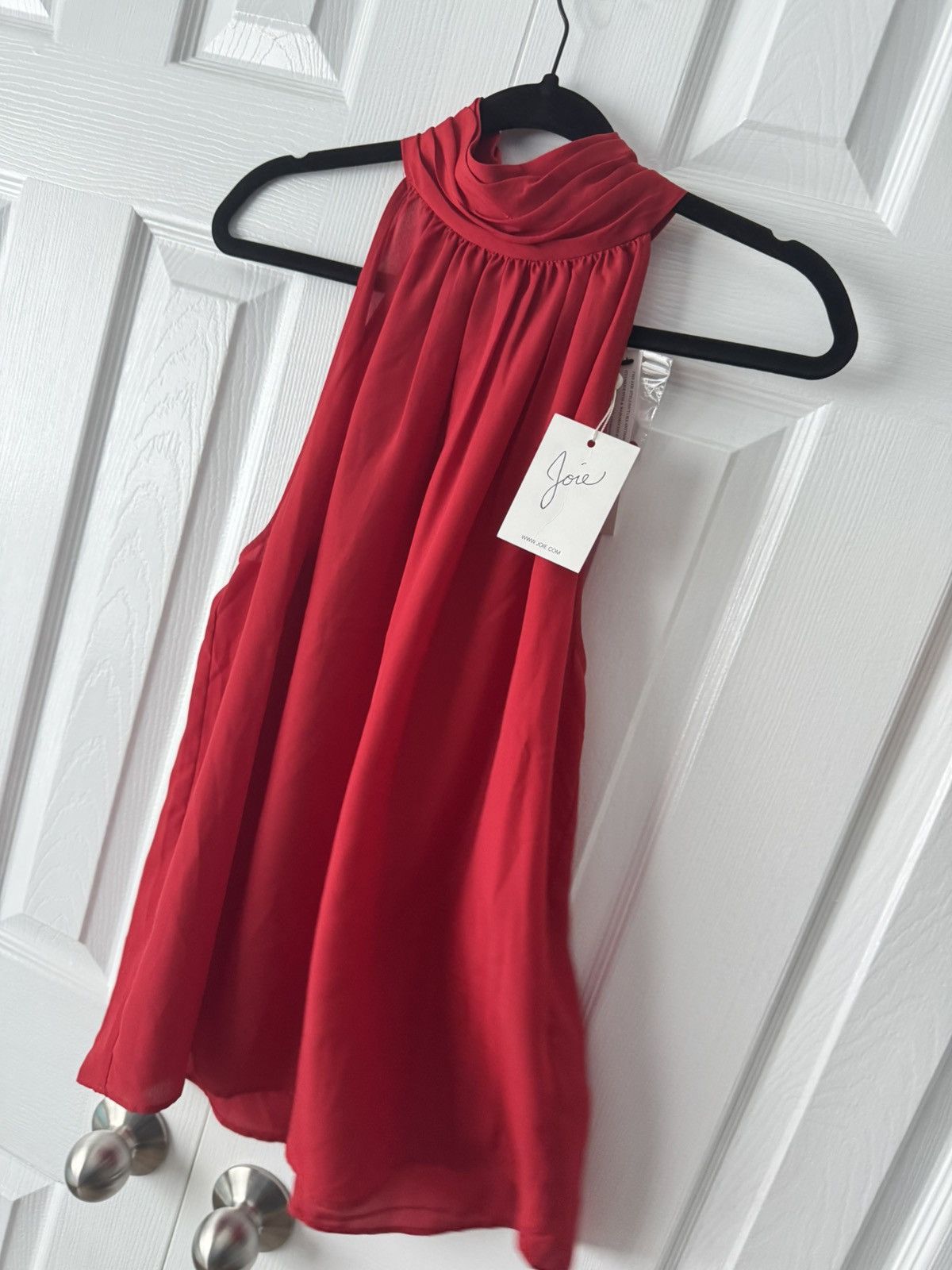 Joie Joie Vibrant Red Sleeveless Blouse Size L / US 10 / IT 46 - 1 Thumbnail