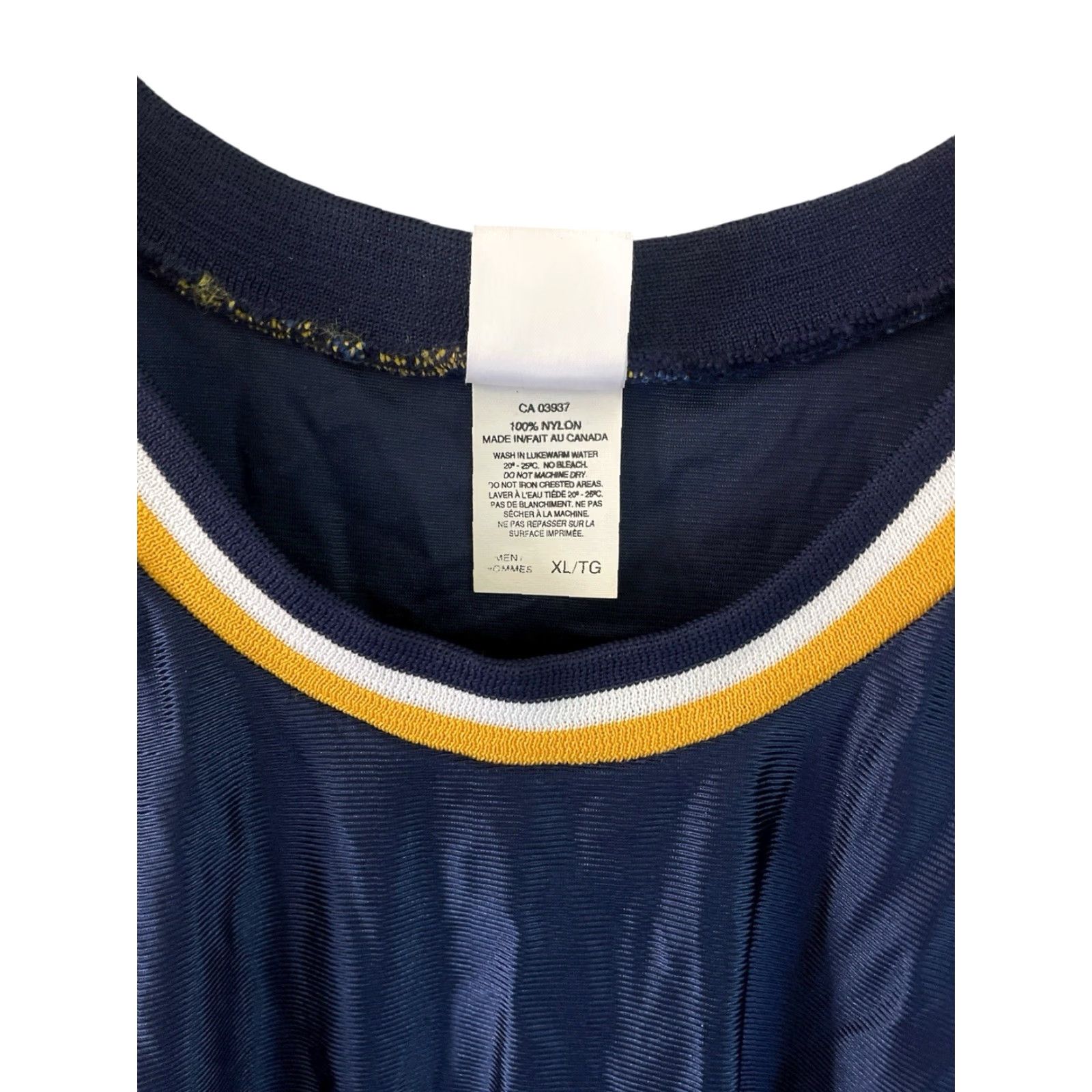 Vintage VINTAGE Saxon Basketball Jersey Mens XL NWOT 90s Canada Navy Maize White Tank Athletic Nylon Sleeveless Dazzle Size US XL / EU 56 / 4 - 3 Thumbnail
