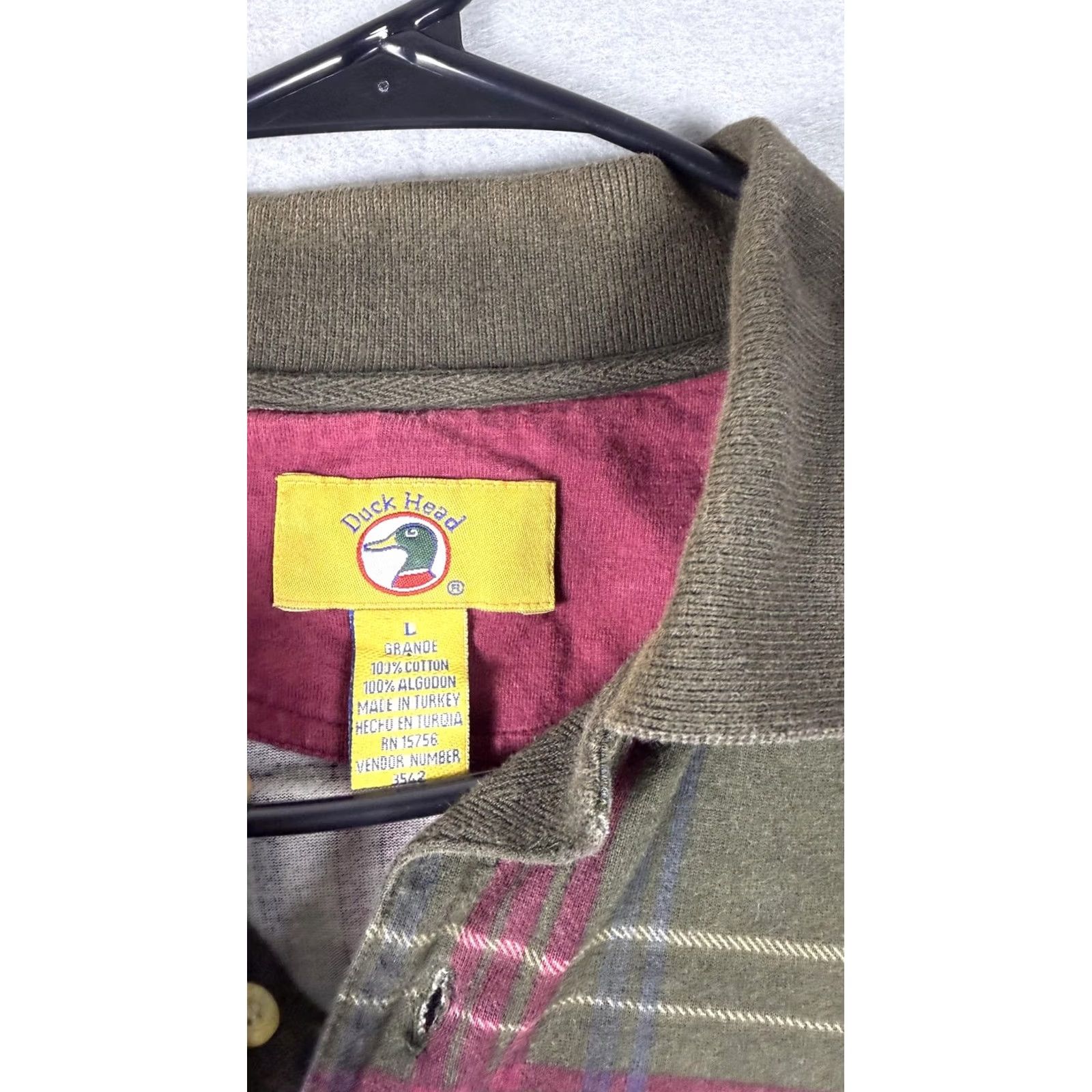 Vintage VINTAGE Duck Head Shirt Mens Large Green Plaid Long Sleeve 90s Pullover Casual Size US L / EU 52-54 / 3 - 3 Thumbnail