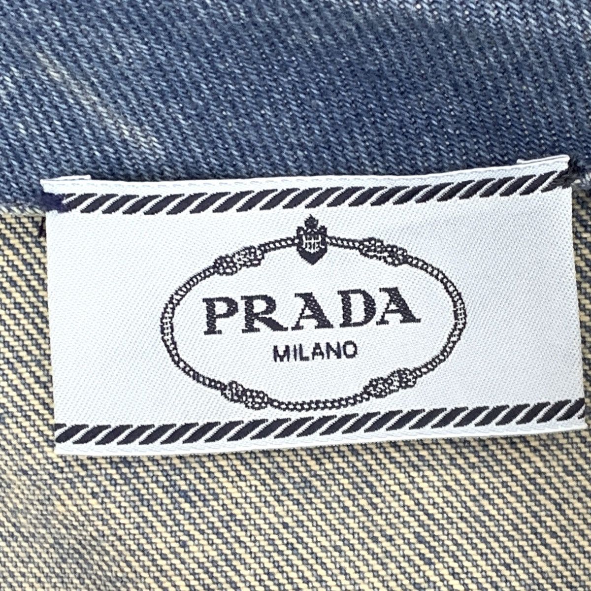 Prada Prada Blue Triangle Logo Short Sleeve Denim Dress K26WX Size S / US 4 / IT 40 - 5 Thumbnail