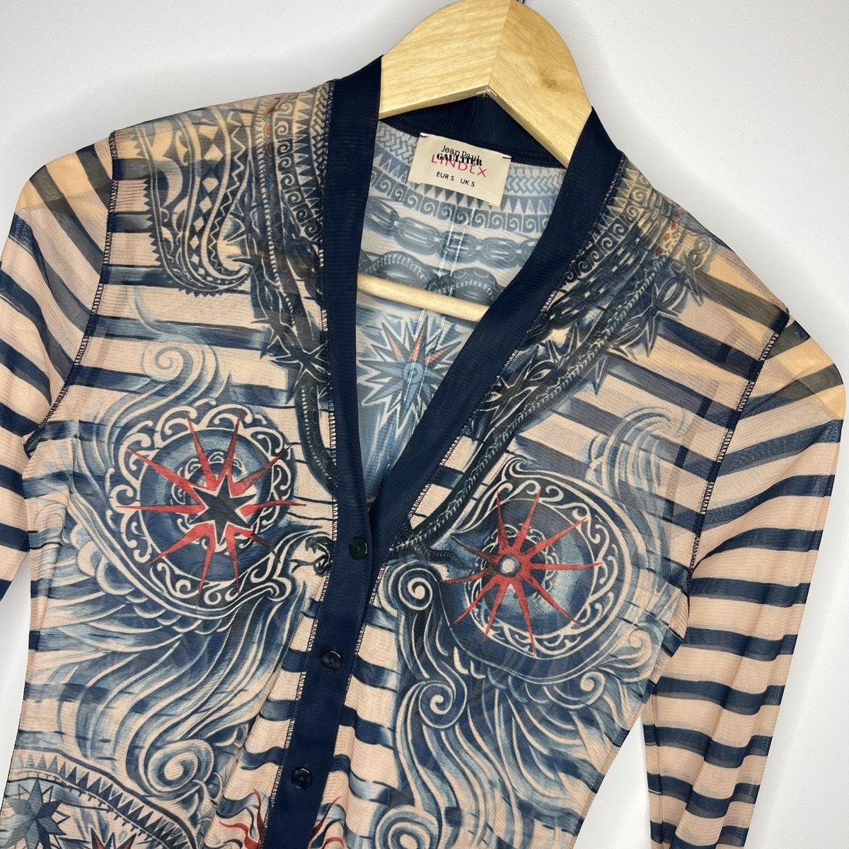 Jean Paul Gaultier Jean Paul Gaultier JPG Mesh Top Cardigan Tattoo Multicolor Size S / US 4 / IT 40 - 4 Thumbnail