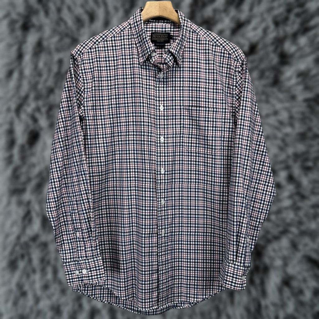 Pendleton Pendleton Plaid Button Down Shirt Medium Mens Cotton Blue White Red Navy Size US M / EU 48-50 / 2 - 1 Thumbnail