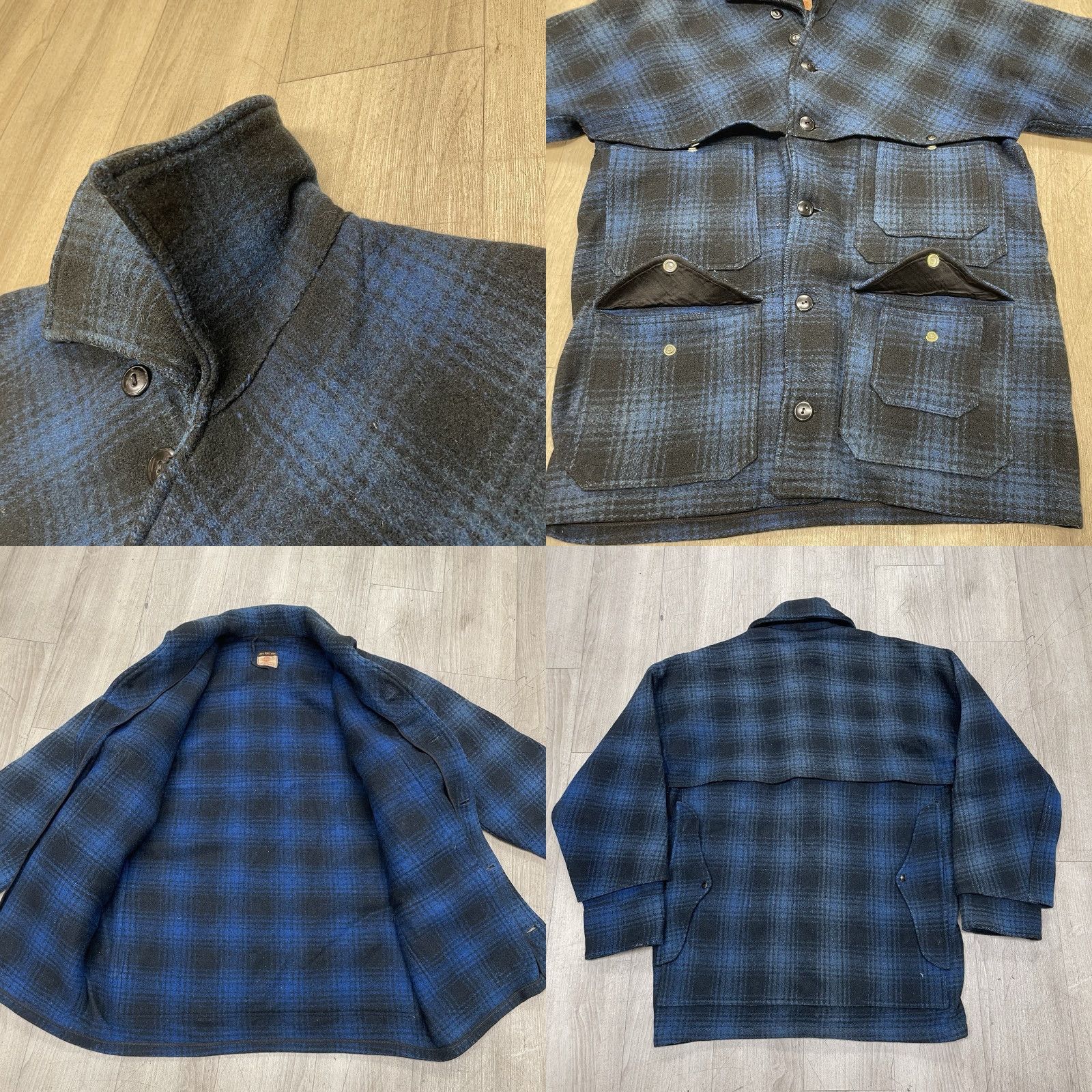 Vintage VINTAGE Hettnick Manufacturing Co. Wool Mackinaw Jacket Mens M Blue Shadow Plaid Cruiser Wool Seattle 30s Size US M / EU 48-50 / 2 - 9 Thumbnail