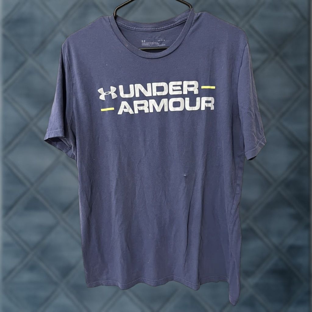 Under Armour Under Armour T-Shirt | Shirt | Men | L | Blue | Logo | Breathable Quick Dry Moisture Wicking Activewear | 2000s/90s? (decade not given) | Mens Size US L / EU 52-54 / 3 - 1 Thumbnail