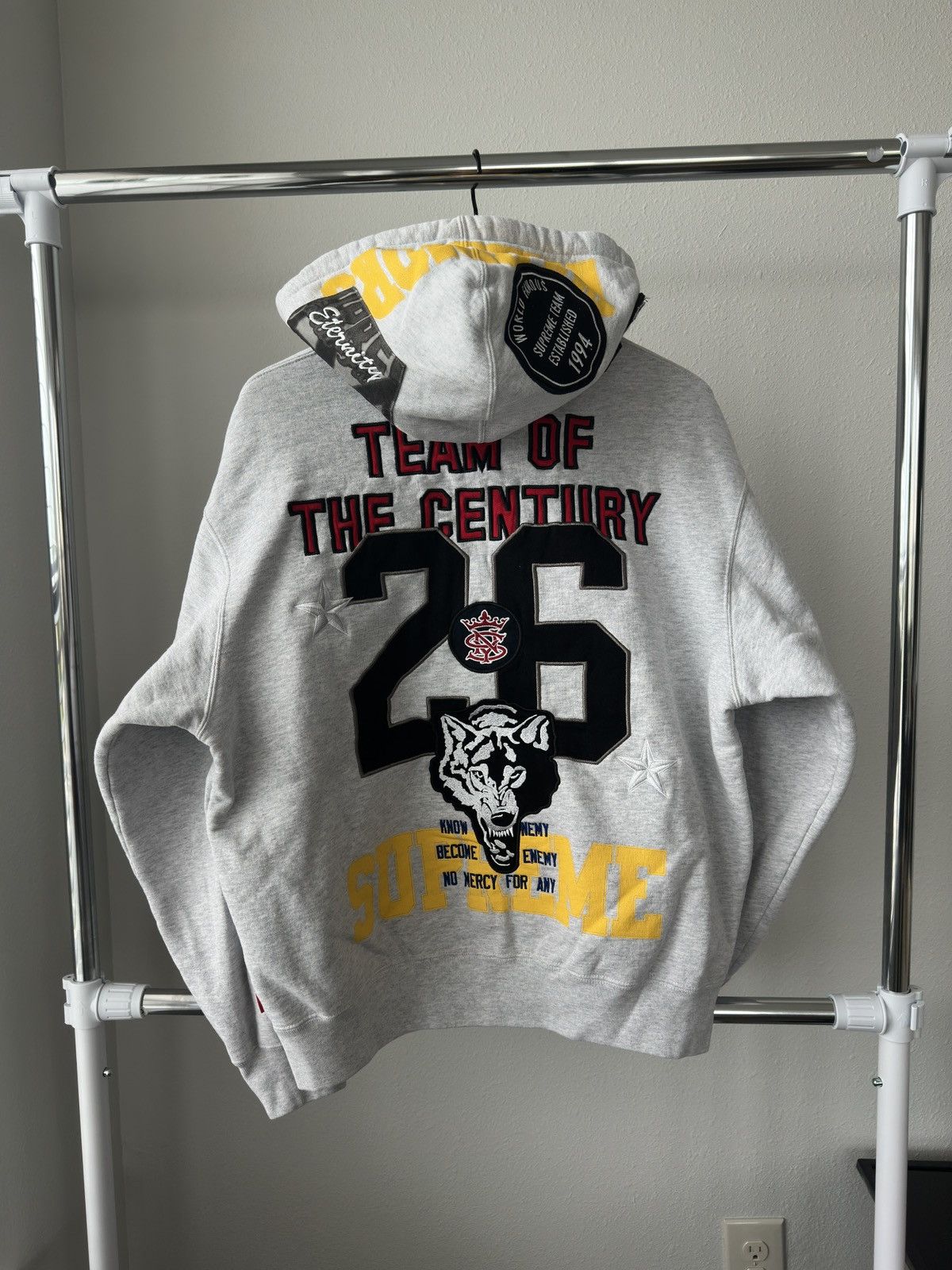 Supreme Supreme Warriors Applique Zip Up Hoodie Grey Size US M / EU 48-50 / 2 - 2 Thumbnail