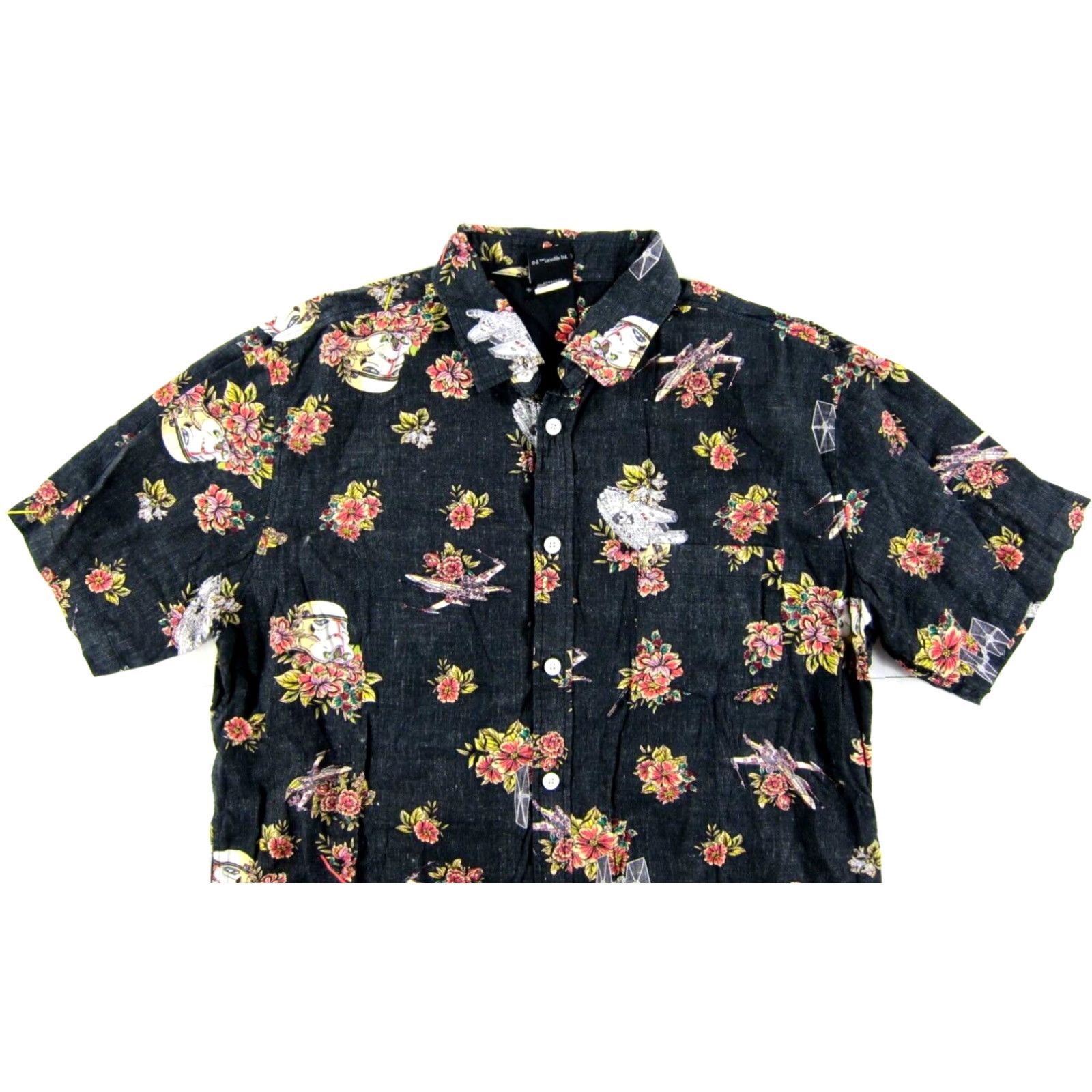 Star Wars VINTAGE Star Wars Lucas Film Black Pink Floral Button Up Short Sleeve Hawaiian Shirt L Size US L / EU 52-54 / 3 - 5 Thumbnail