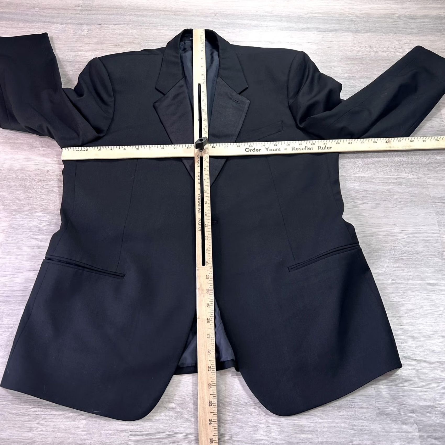 Armani Armani Collezioni Tuxedo Jacket Mens 44 Black Wool Shawl Lapel One-Button Regular Fit Italy Wool Tuxedo Casual Formal Wedding Mens Size 44R - 6 Thumbnail