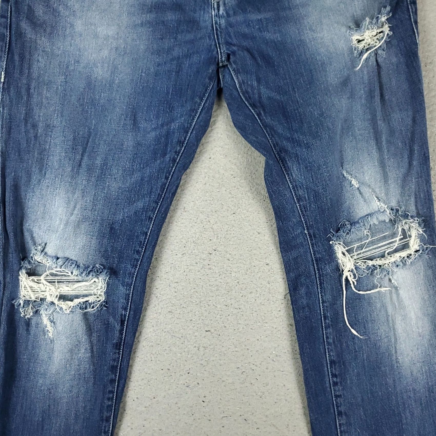 True Religion True Religion Pants Mens 38 Blue Jeans Size 38x33 Distressed Slim Straight Denim Size US 38 / EU 54 - 3 Thumbnail