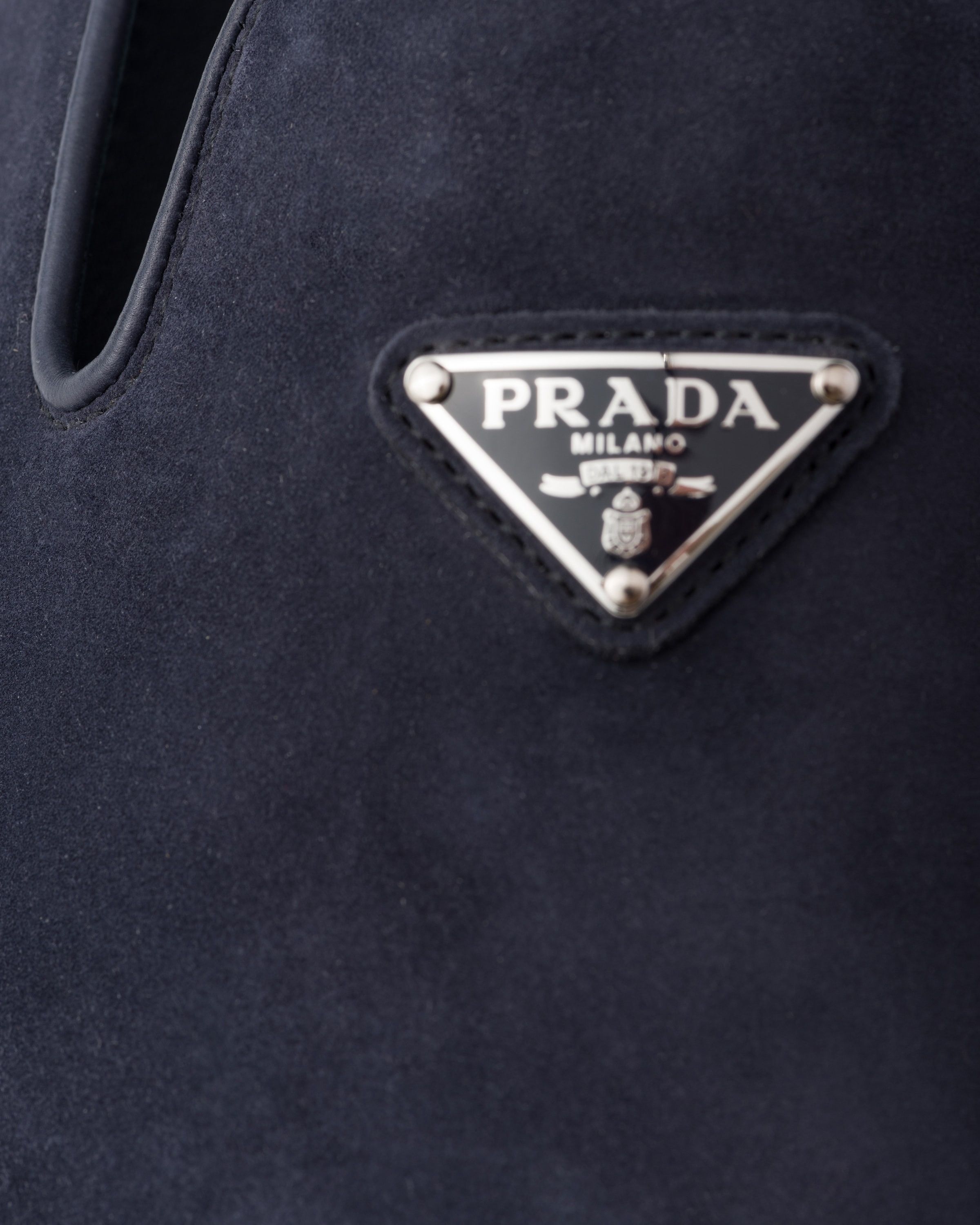 Prada o1bcso1str1025 Suede Slip-Ons in Navy Size US 8 / EU 41 - 5 Thumbnail