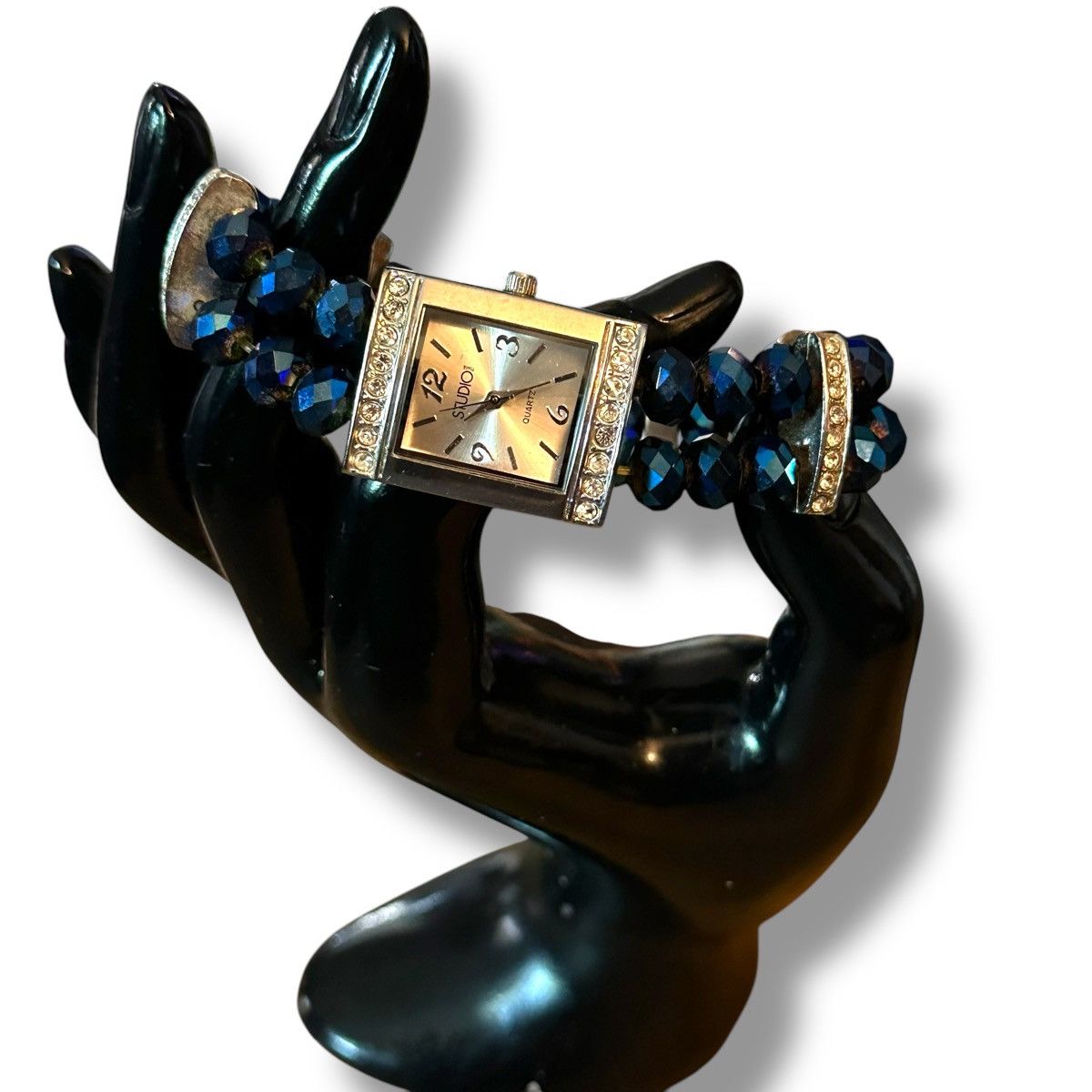 Other Studio Time blue crystal bead stretch band watch Size ONE SIZE - 2 Thumbnail