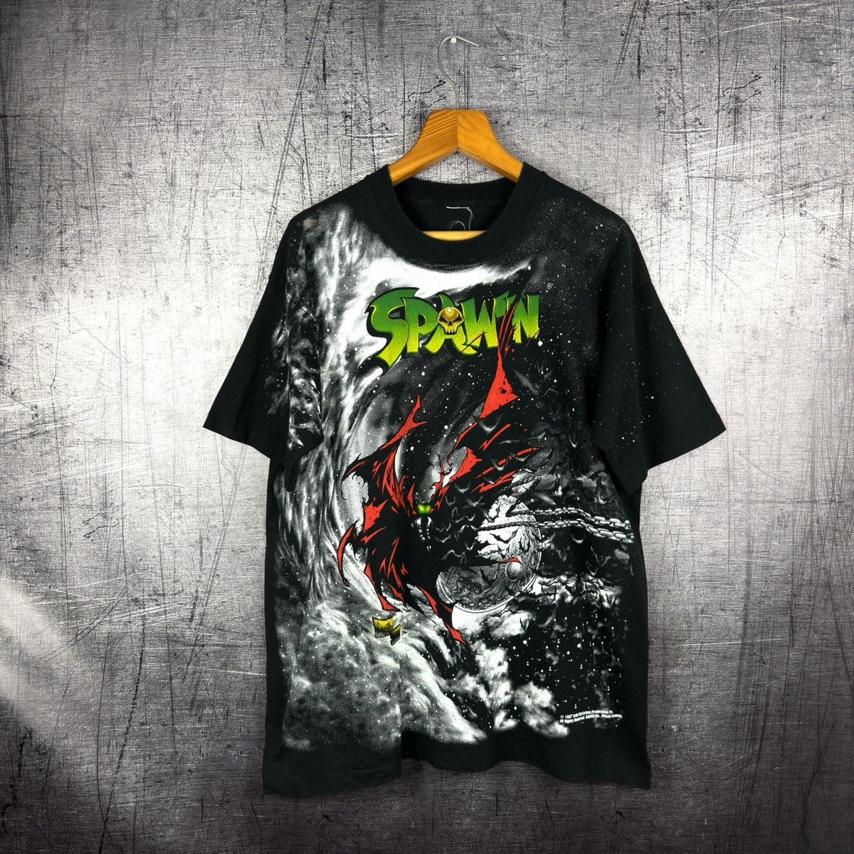 Vintage RARE Vintage 1997 Spawn AOP t shirt tee comics full printed Size US XL / EU 56 / 4 - 1 Thumbnail