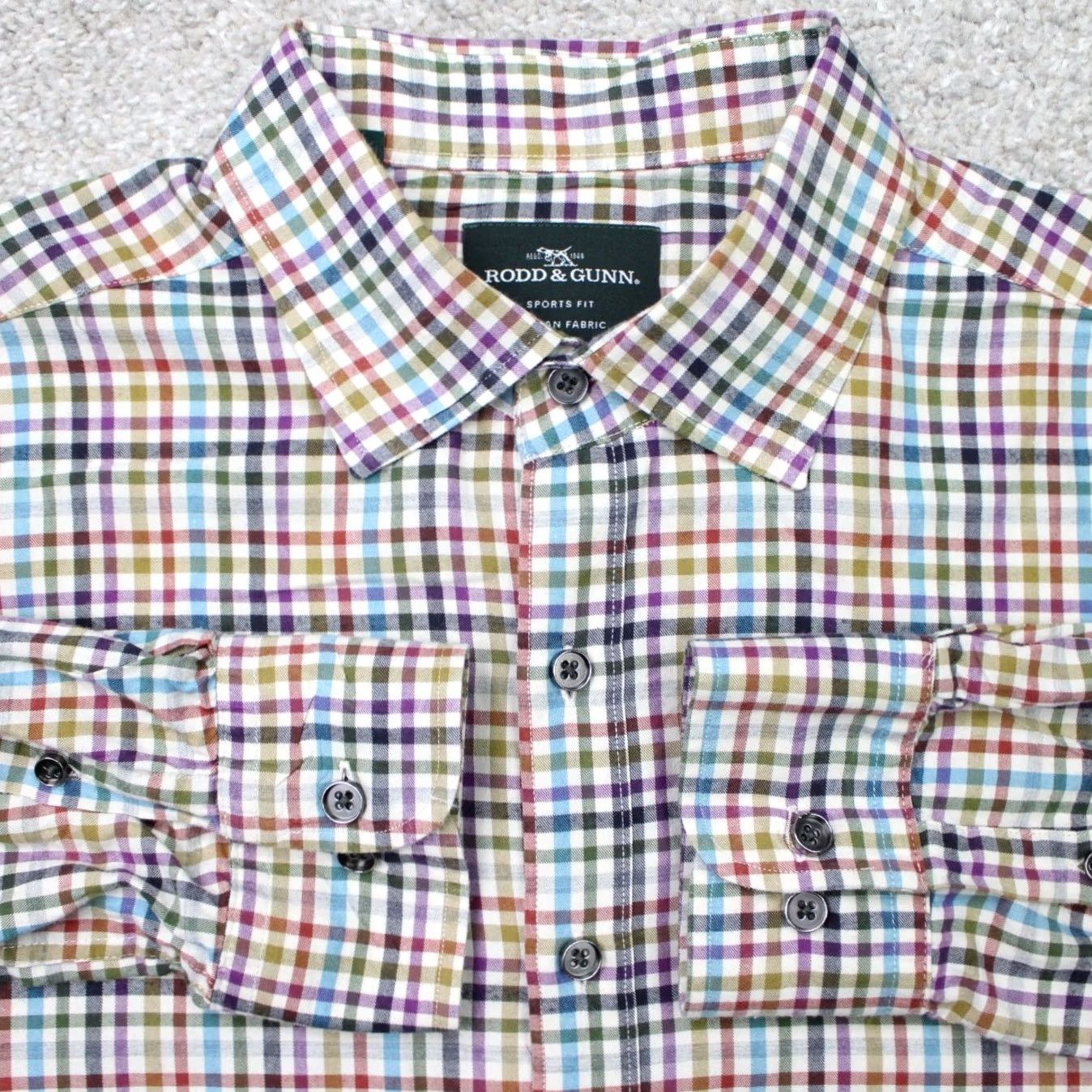 Rodd & Gunn Rodd & Gunn Shirt Mens XL Colorful Sports Fit Italian Fabric Long Sleeve Cotton Size US XL / EU 56 / 4 - 2 Thumbnail
