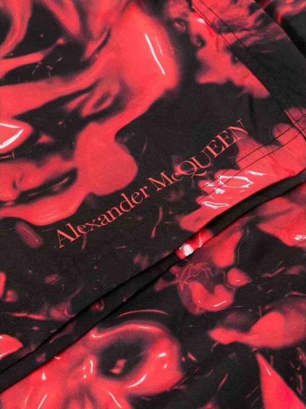 Alexander McQueen o1w1db10725 Wax Flower Swim Shorts in Black Size US 34 / EU 50 - 3 Thumbnail