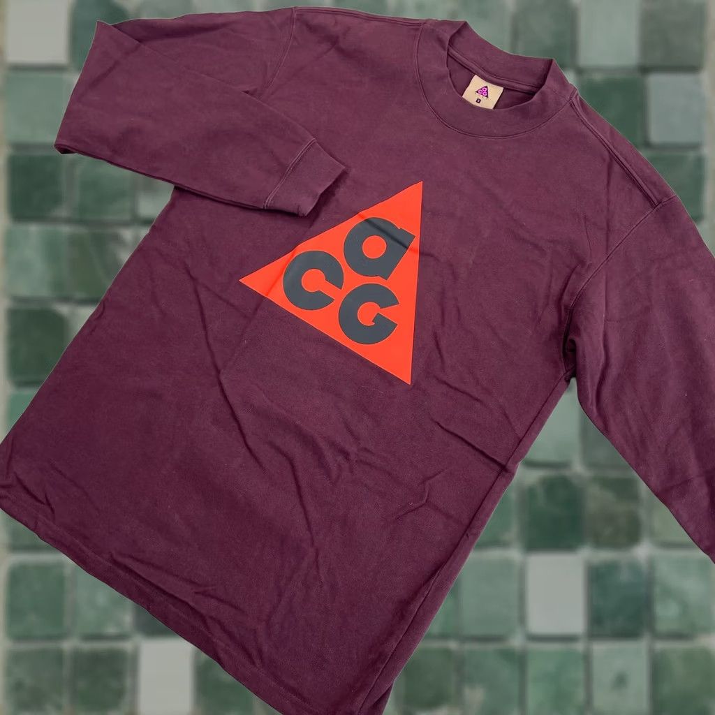 Nike Nike NRG ACG Logo Shirt Deep Burgundy Men S Long Sleeve Heavy NWOT Size US S / EU 44-46 / 1 - 1 Thumbnail