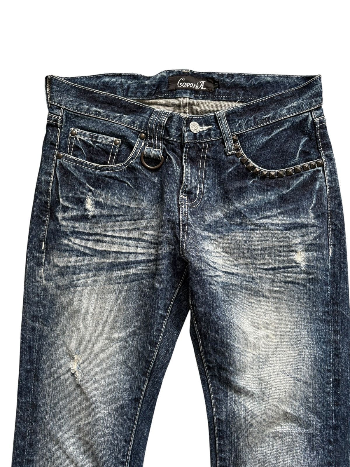 Japanese Brand Vintage Cavaria mudwash studded flared distressed jeans Size US 30 / EU 46 - 14 Thumbnail
