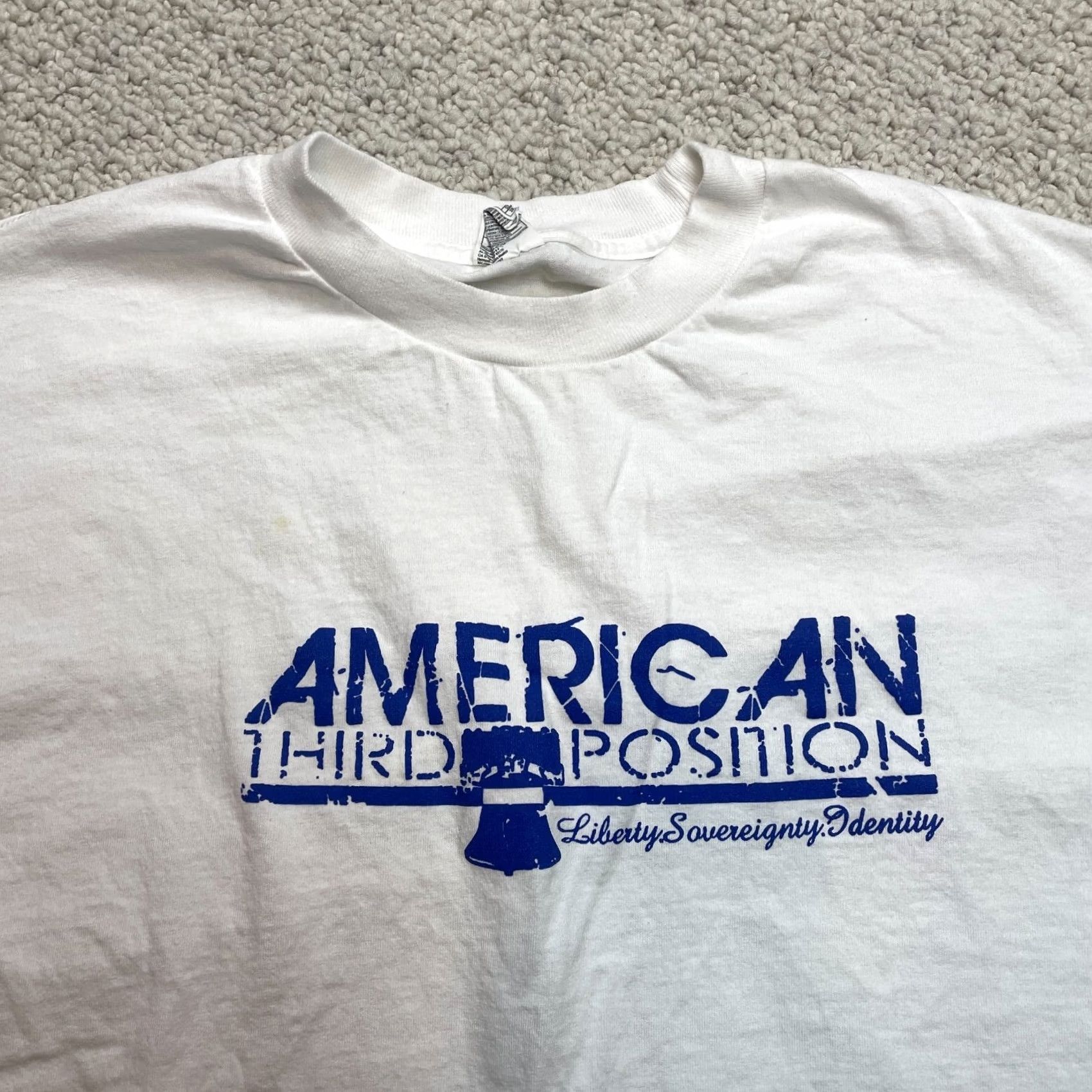 Vintage Alstyle Apparel & Activewear Shirt Mens 2XL White American Third Position T-Shirt Crew Neck Short Sleeve Jersey Cotton Logo 2XL Mens Size US XXL / EU 58 / 5 - 2 Thumbnail