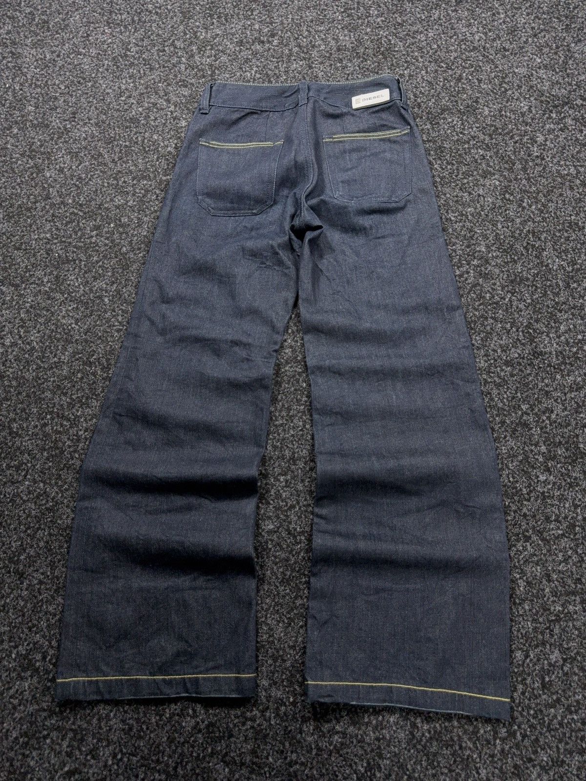 Diesel Luxury Diesel Volver Dark Raw Denim Wide Leg Jeans Y2K Size 26" / US 2 / IT 38 - 12 Thumbnail