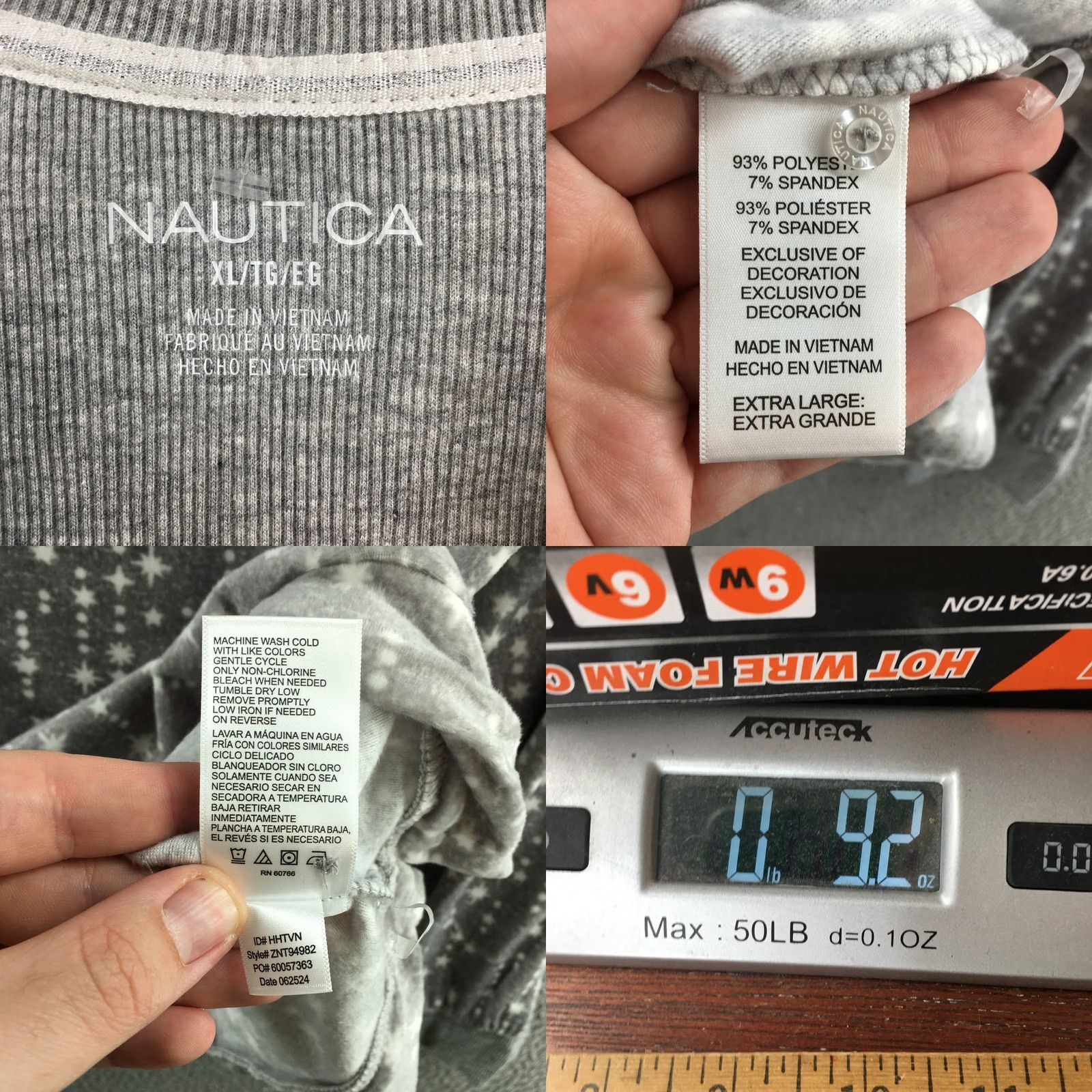 Nautica Nautica Sleepshirt Women XL Gray Star Print Long Sleeve Pullover V-Neck NEW Size XL / US 12-14 / IT 48-50 - 9 Thumbnail