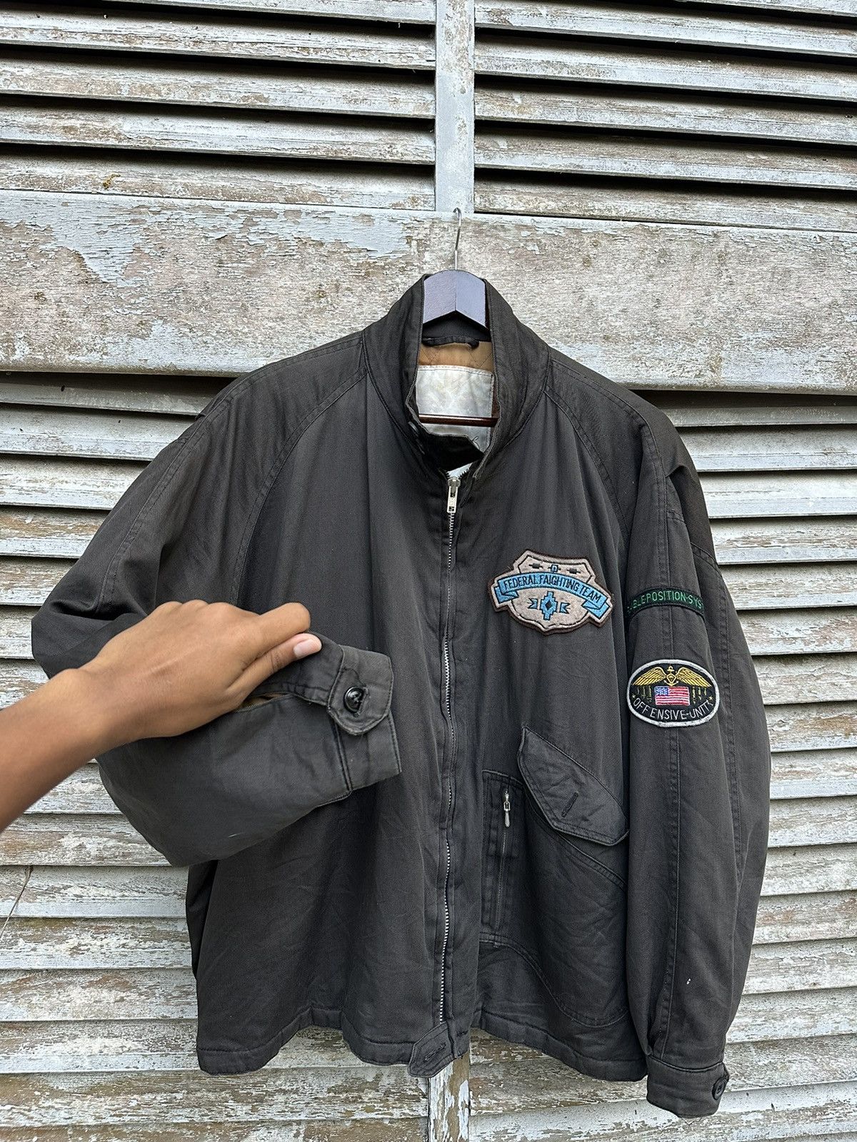 Vintage 👹Vintage Federal Fighting Team Oversized Bomber Jacket Size US XL / EU 56 / 4 - 7 Thumbnail