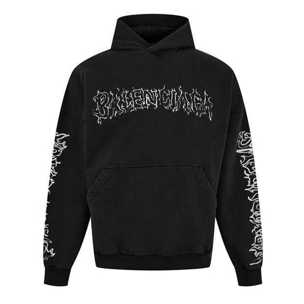 image of Balenciaga O1G2R1Mq0324 Hoodies In Black & White in Black/White, Men's (Size 2XL)