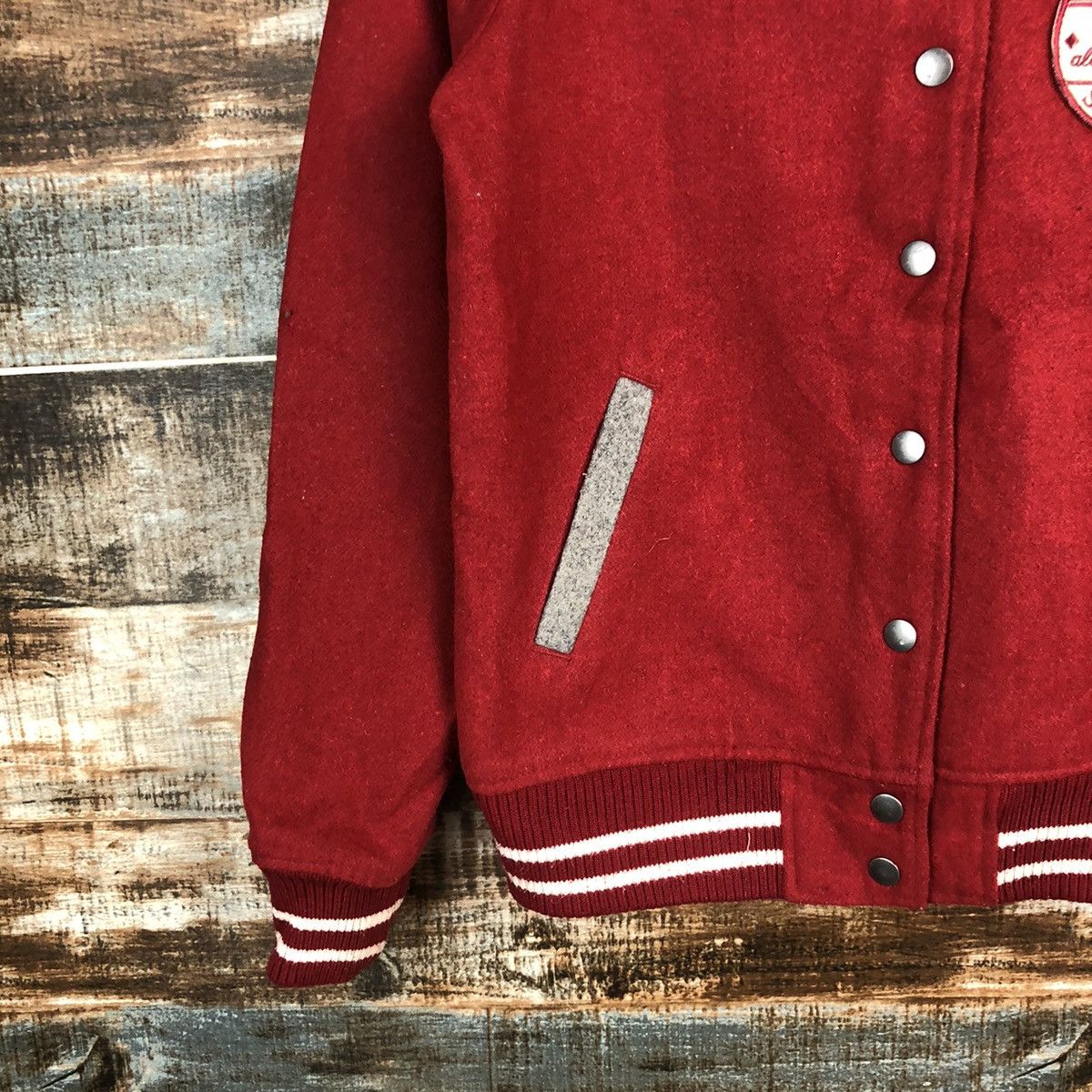 Japanese Brand Cate D Lard Red Bombers varsity Jacket #A1760 Size S / US 4 / IT 40 - 7 Thumbnail