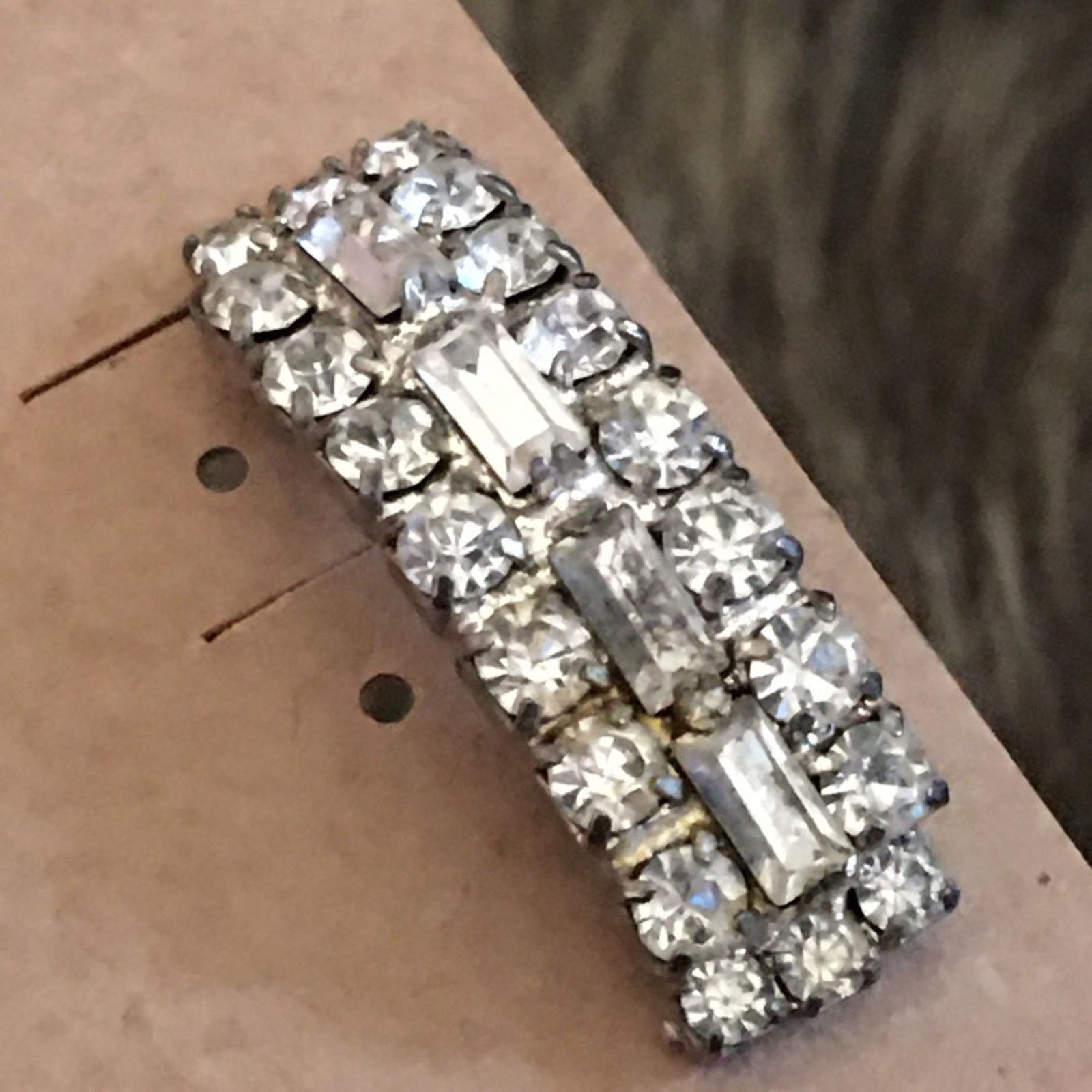 Vintage Vintage elegant clear rhinestone pierced earrings Size ONE SIZE - 4 Thumbnail