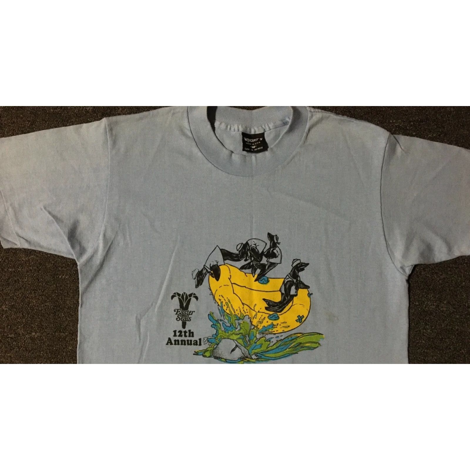 Vintage VINTAGE Shirt 80s Truckee River Raft Race Seals Blue S Men Graphic Tee Nickel? Size US S / EU 44-46 / 1 - 7 Thumbnail