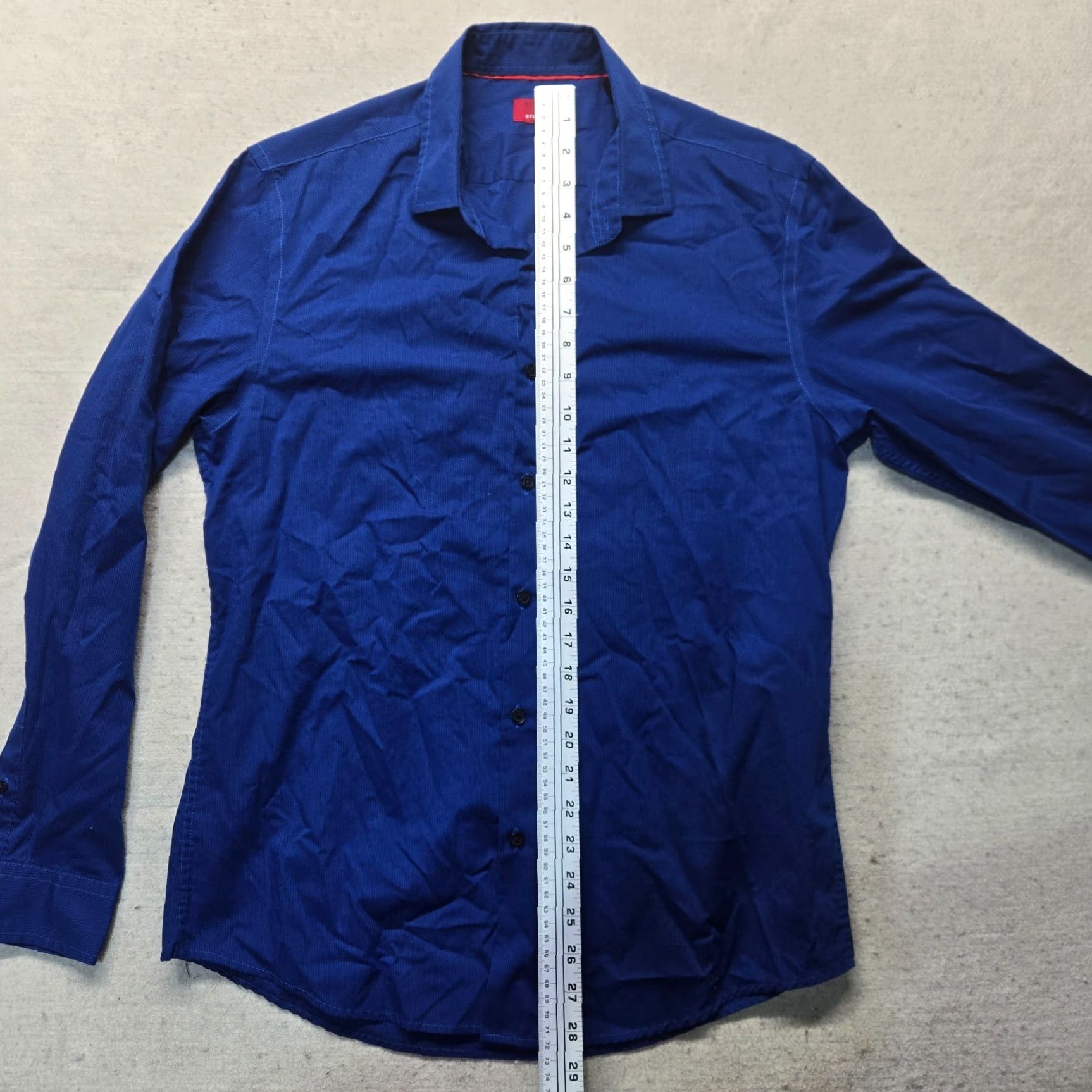 Alfani Alfani Shirt Mens Regular Medium Blue Solid Stretch Dress Shirt 72% Cotton/25% Nylon/3% Spandex AlfaTech 15-15.5 32-33 M Size 40R - 6 Thumbnail