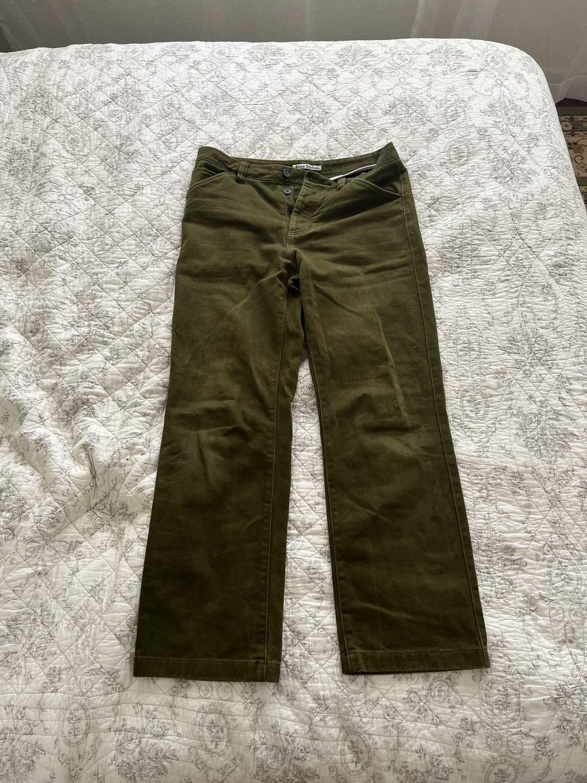 Acne Studios Acne Green Trousers Size US 31 - 1 Thumbnail