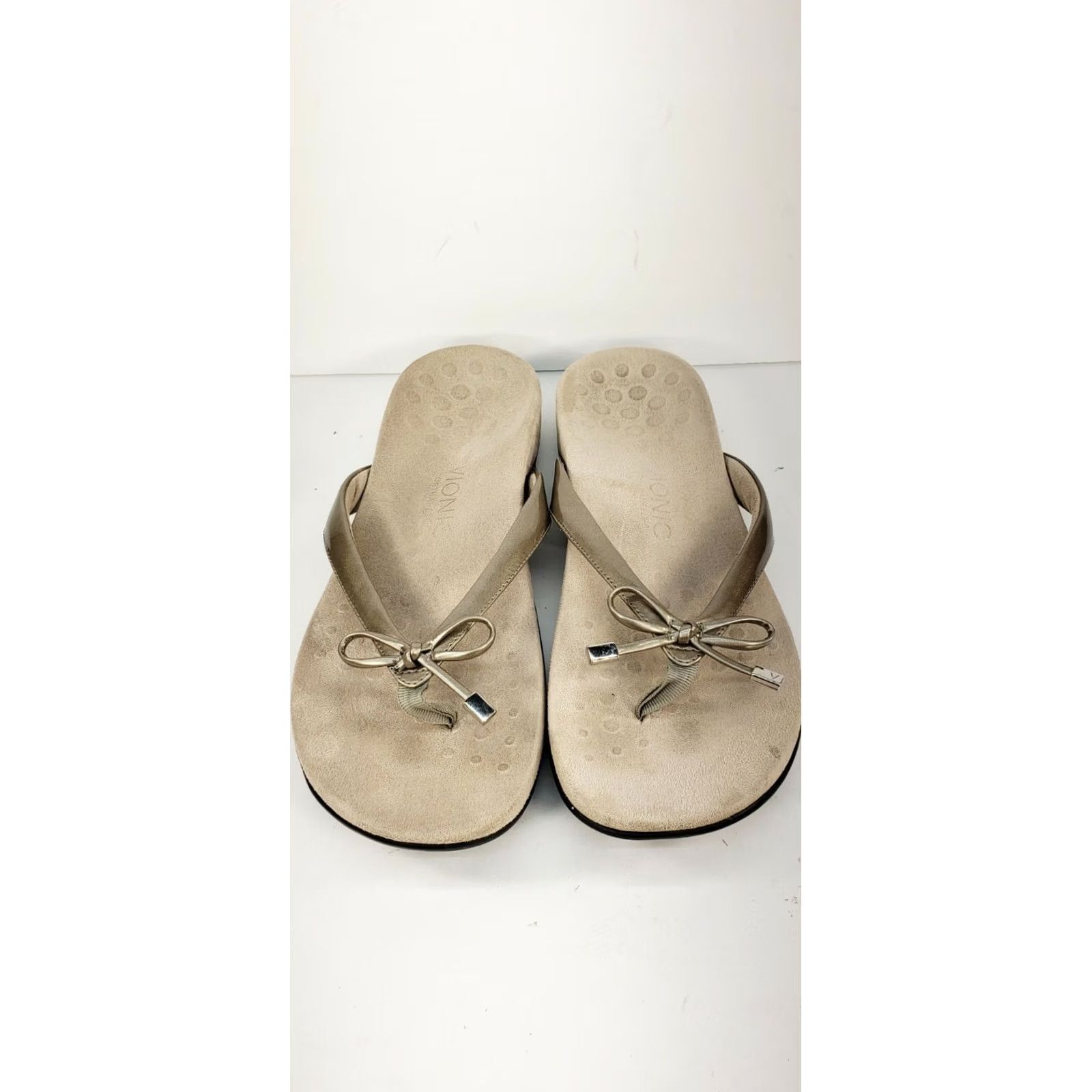Vionic Vionic Bella II Women's Sandal Thong Slide-on Size 10 Beige Bow Upfront Flat Heel M US 10 EU 41 UK 8.5 Size US 9 / IT 39 - 3 Thumbnail