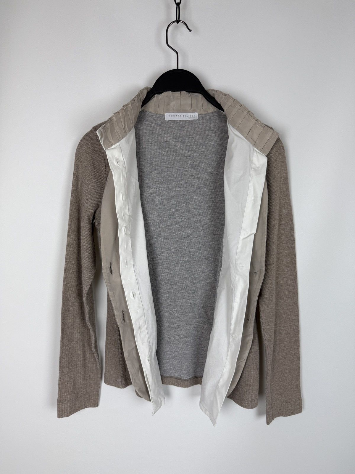 Fabiana Filippi Fabiana Filippi 2 in 1 Effect Rib Jersey Button Cardigan S-M Size M / US 6-8 / IT 42-44 - 5 Thumbnail
