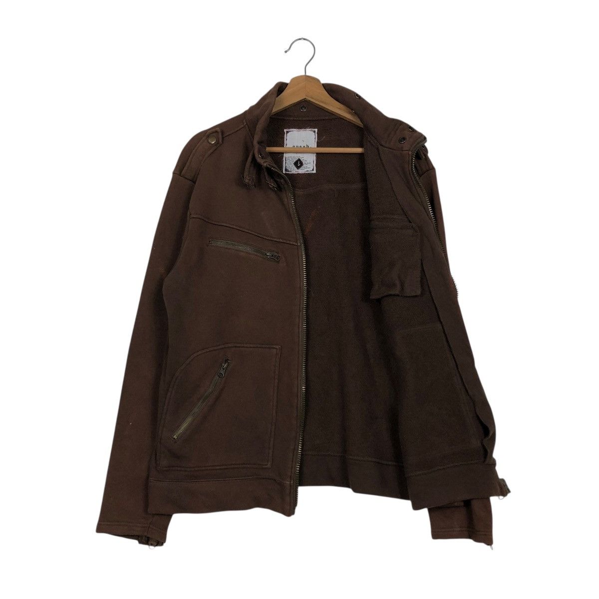 Japanese Brand 🔥VINTAGE BIKER JACKET ASYMETRICAL ZIPPER QUASH ISSEY MIYAKE Size US L / EU 52-54 / 3 - 13 Thumbnail