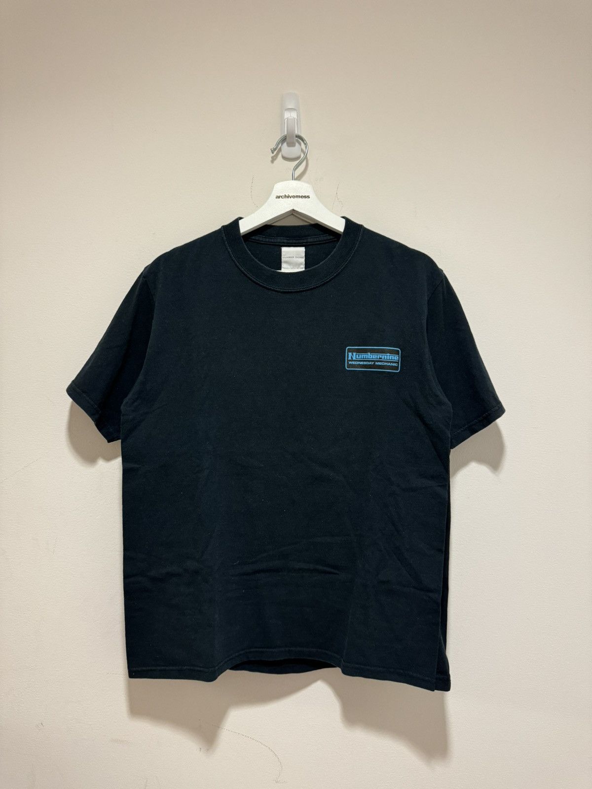 image of Number N Ine Number (N)Ine Wednesday Mechanic T-Shirt "extra Heavy" Ss00 in Black (Size Large)