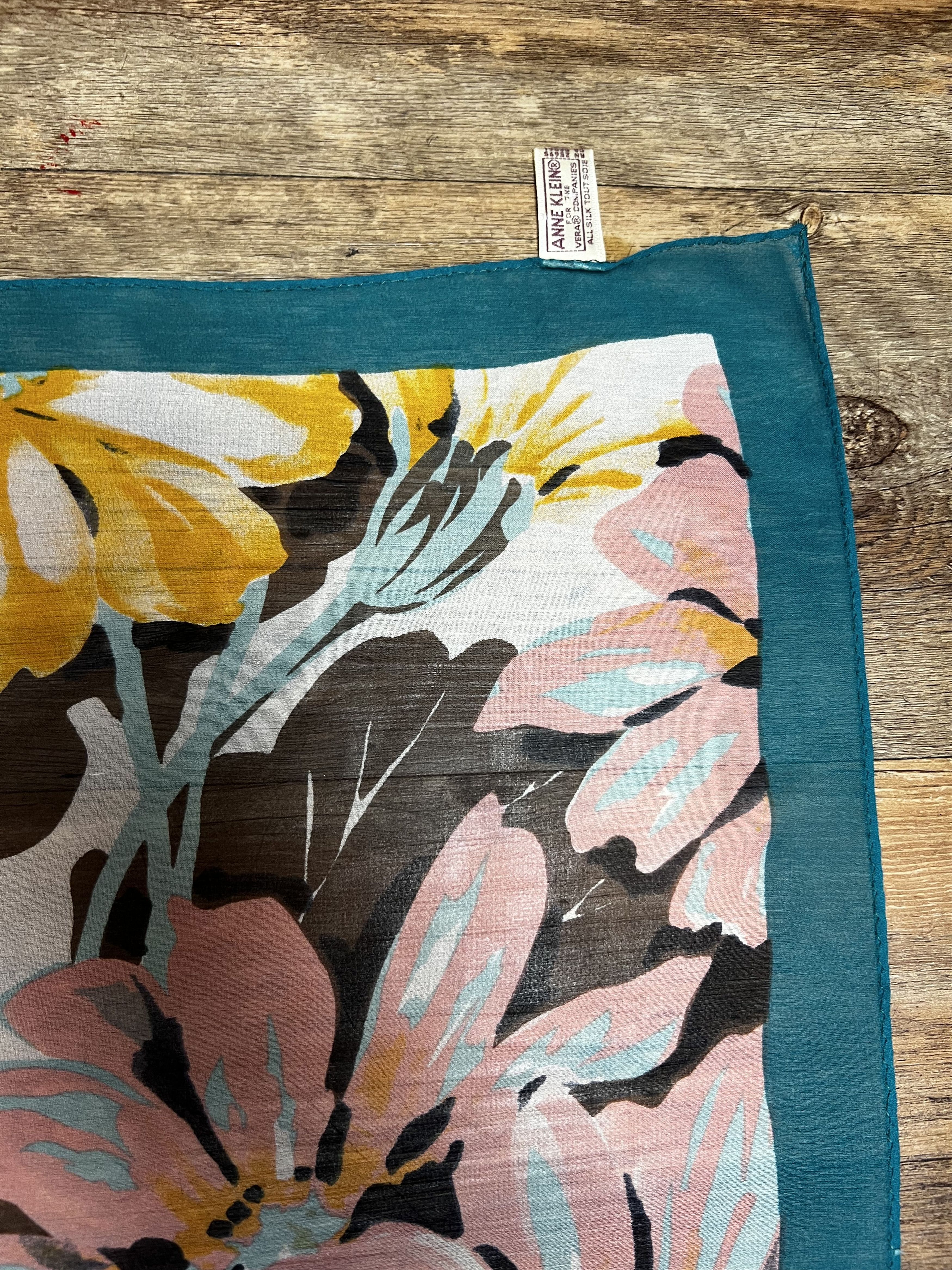 Anne Klein Vintage 1990's Anne Klein for Vera Floral Silk Scarf Size ONE SIZE - 6 Thumbnail
