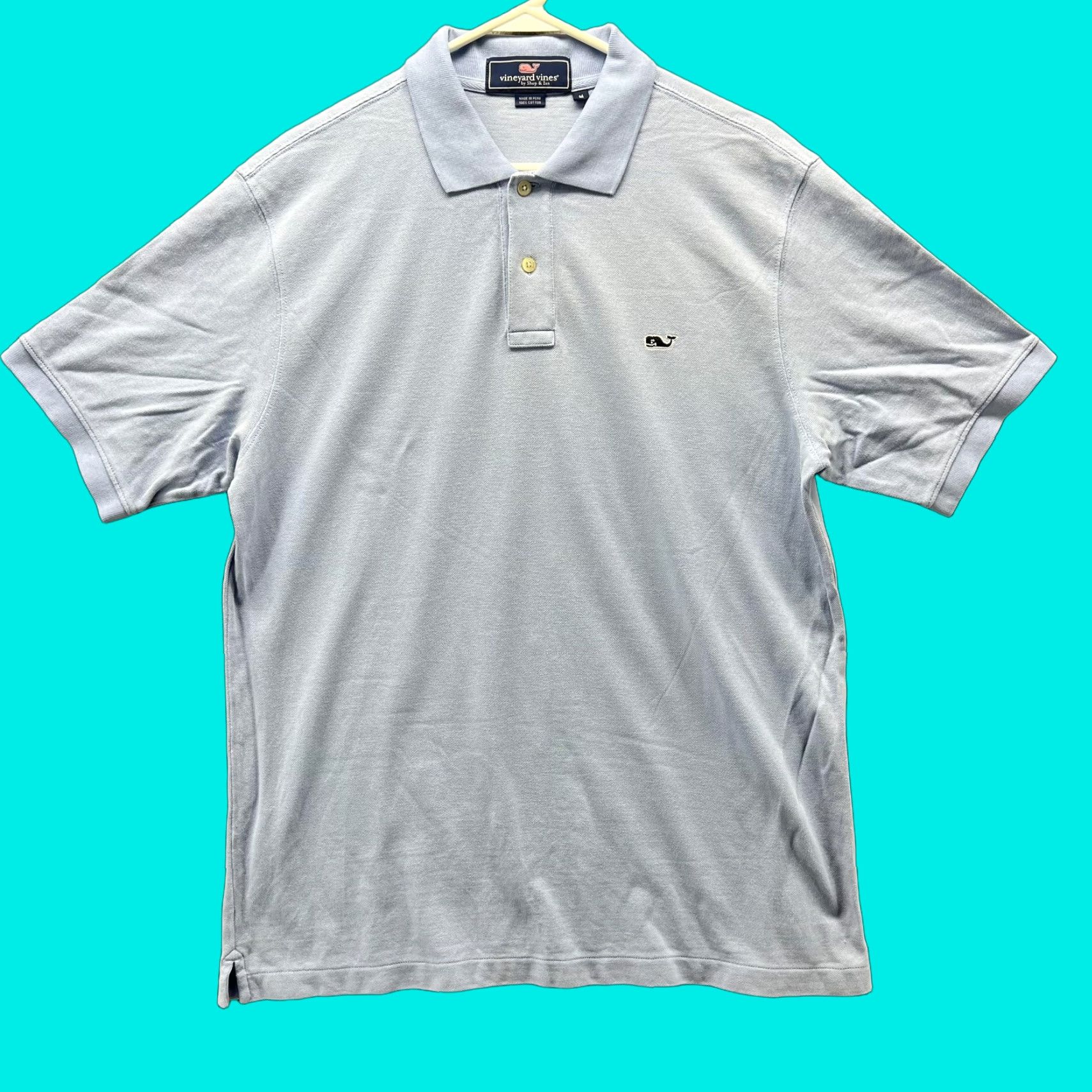 Vineyard Vines Vineyard Vines Polo Shirt Mens Medium Blue Cotton Pique Whale Logo Casual Golf Shirt Size US M / EU 48-50 / 2 - 1 Thumbnail
