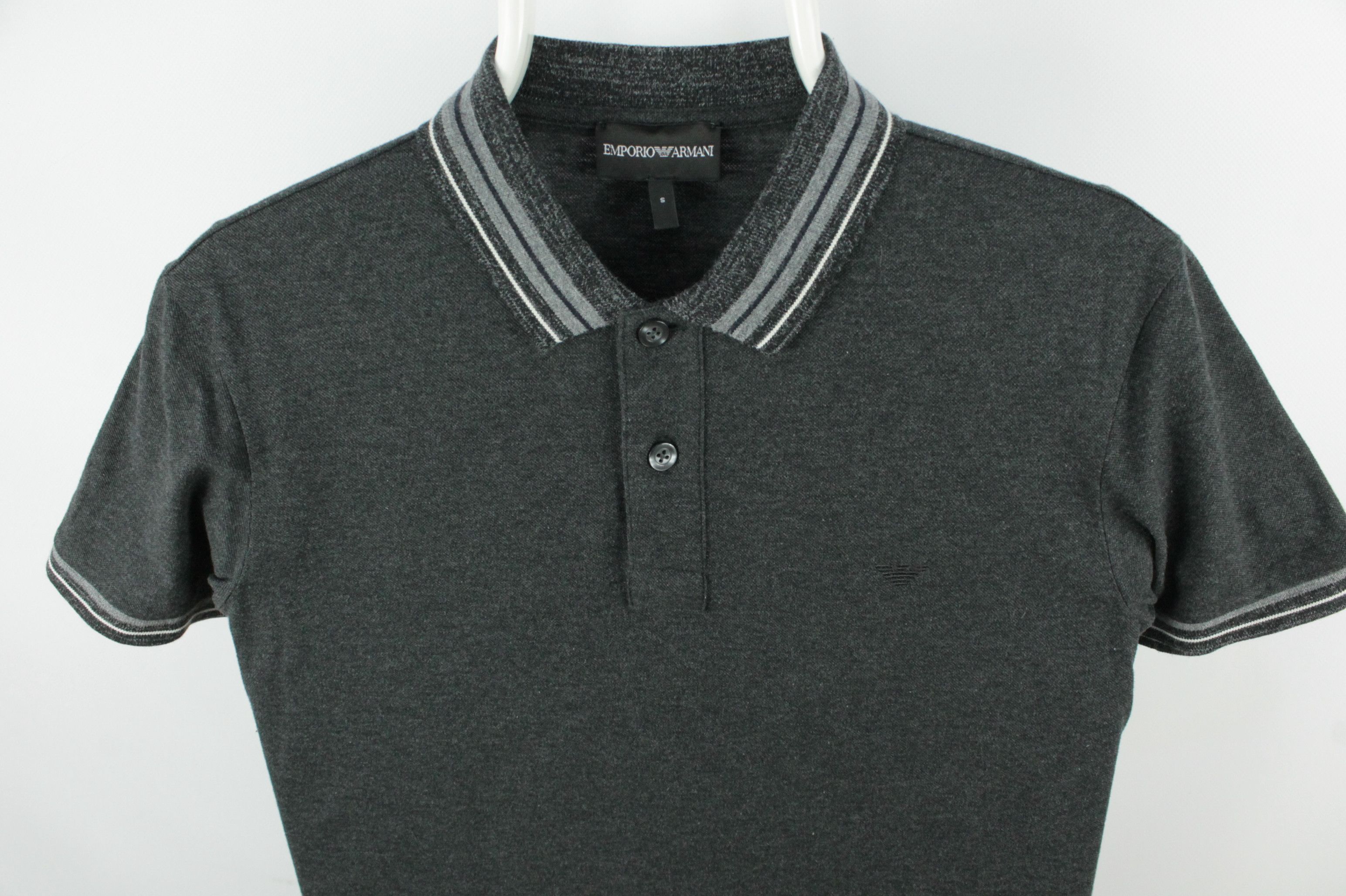 Designer × Emporio Armani Emporio Armani Gray Cotton Slim Fit Polo Shirt Men's Size US S / EU 44-46 / 1 - 2 Thumbnail